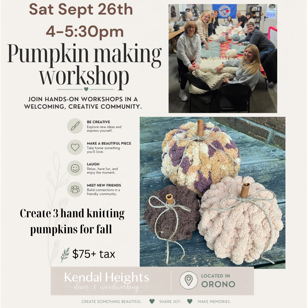 Tri Knit Pumpkin Workshop - Deposit Only