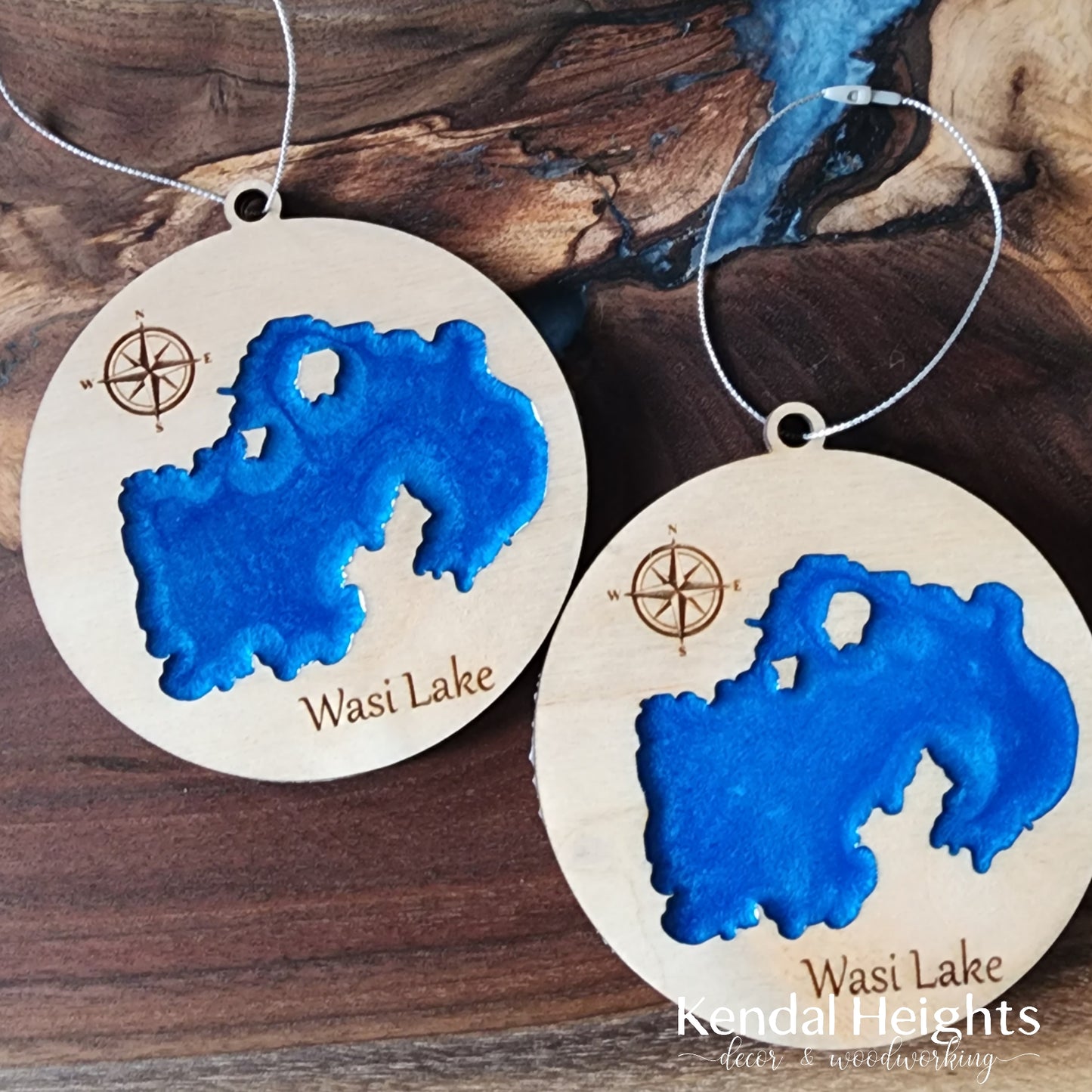 Custom Epoxy Lake Ornaments