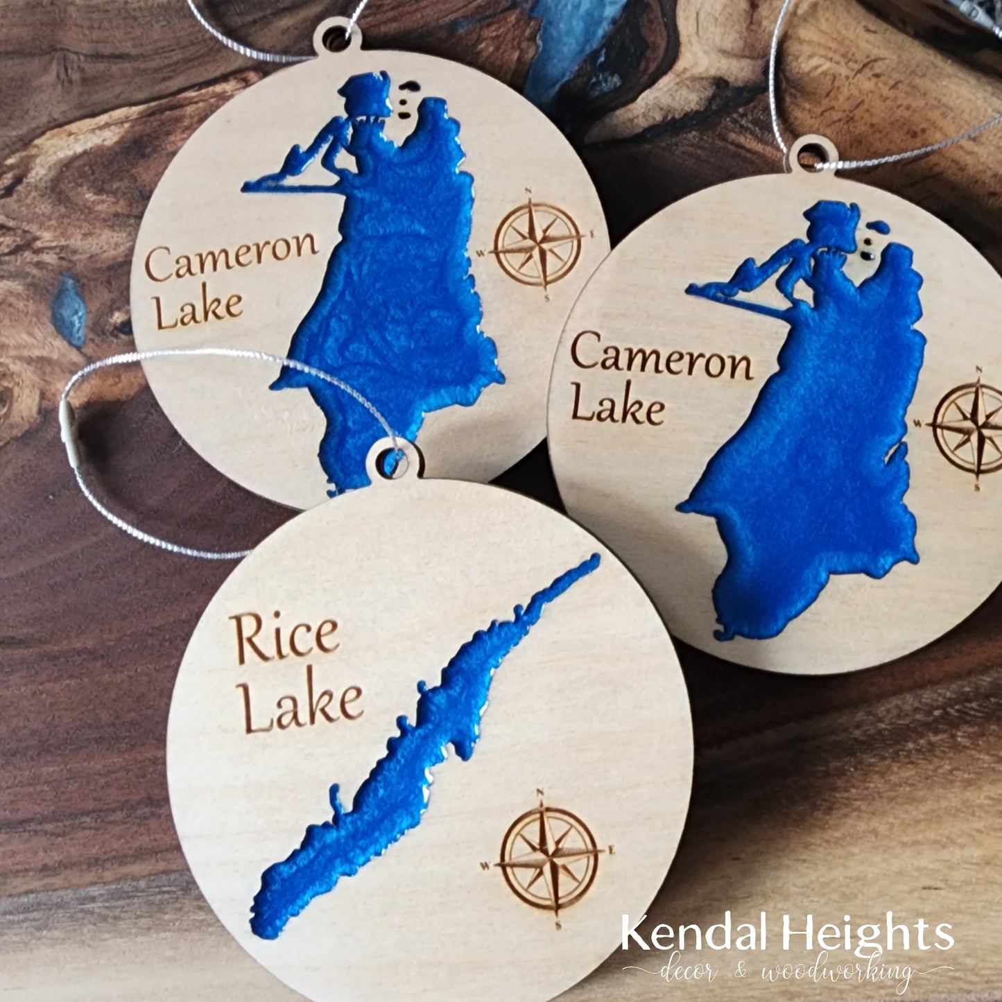 Custom Epoxy Lake Ornaments