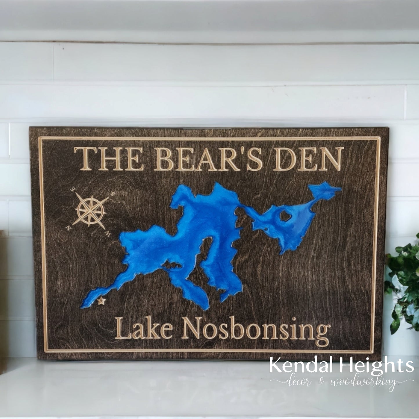 Engraved Lake Sign