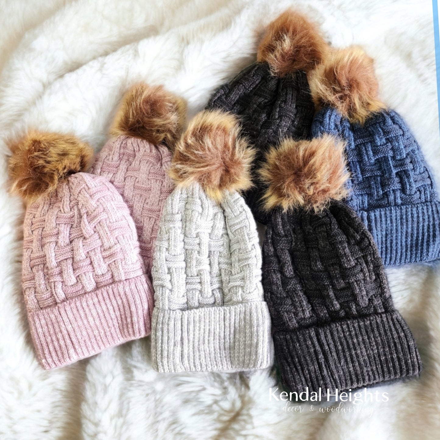 Womens Knit Hat with Etching