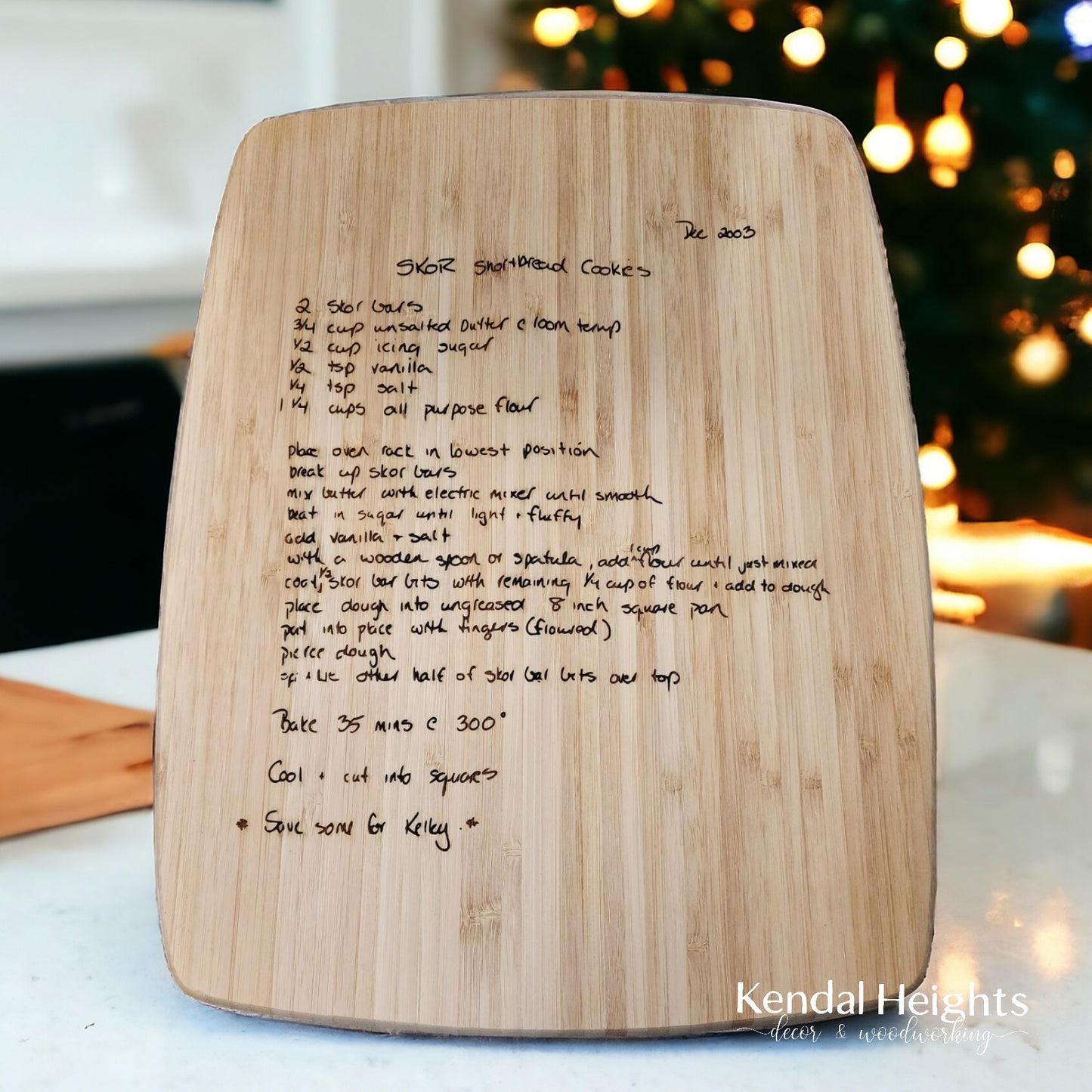 LASER Recipe Bamboo Cutting Board
