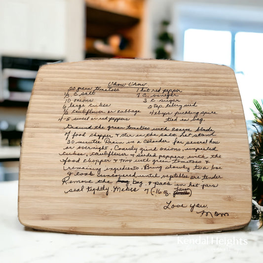 LASER Recipe Bamboo Cutting Board