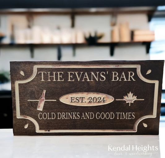 Custom Engraved Pub Sign