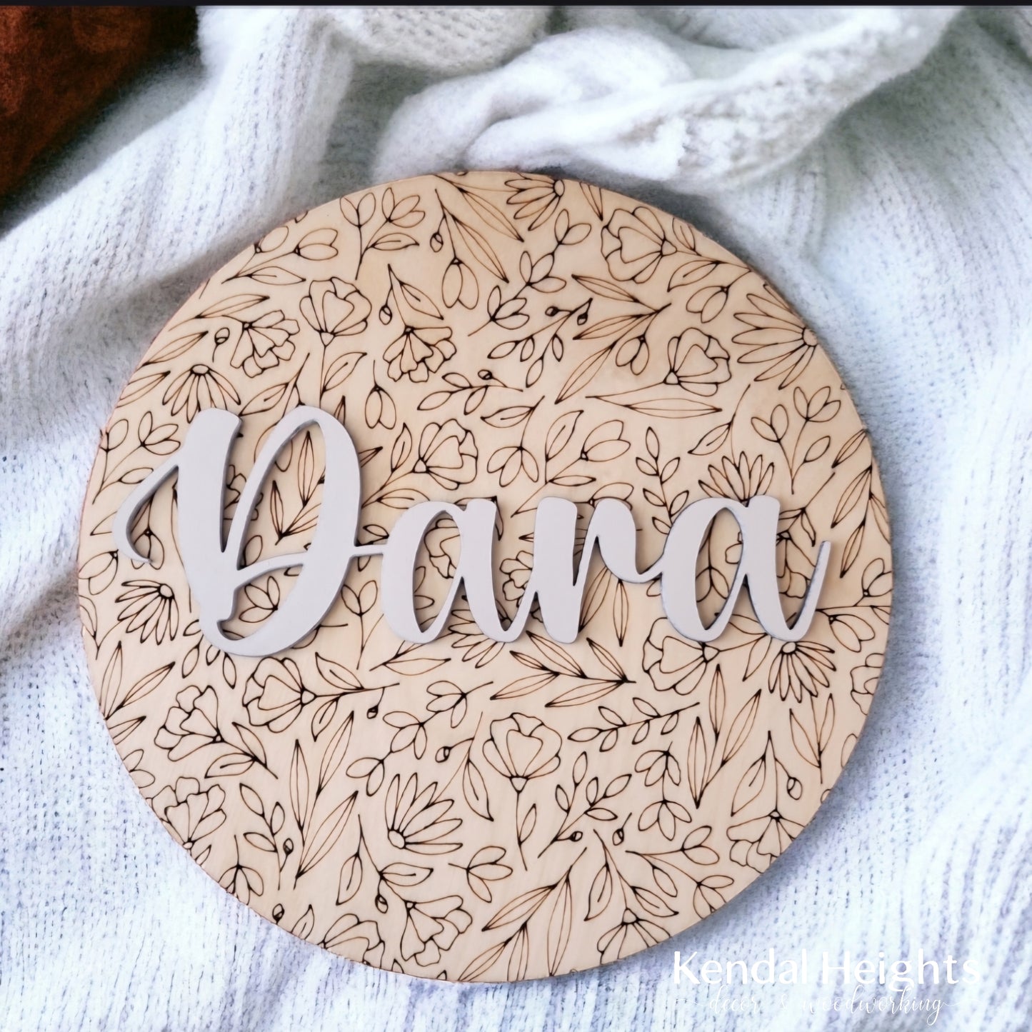 Etched Baby Name Sign