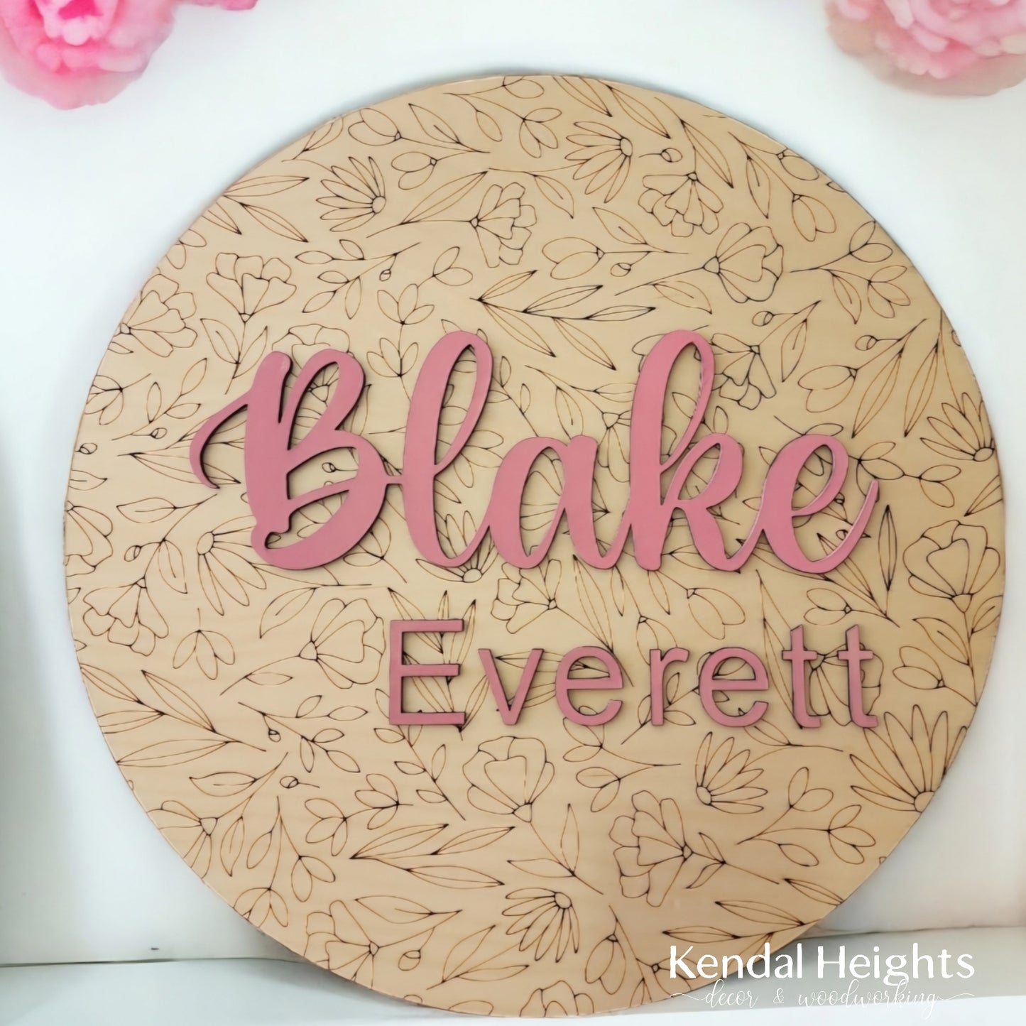 Etched Baby Name Sign