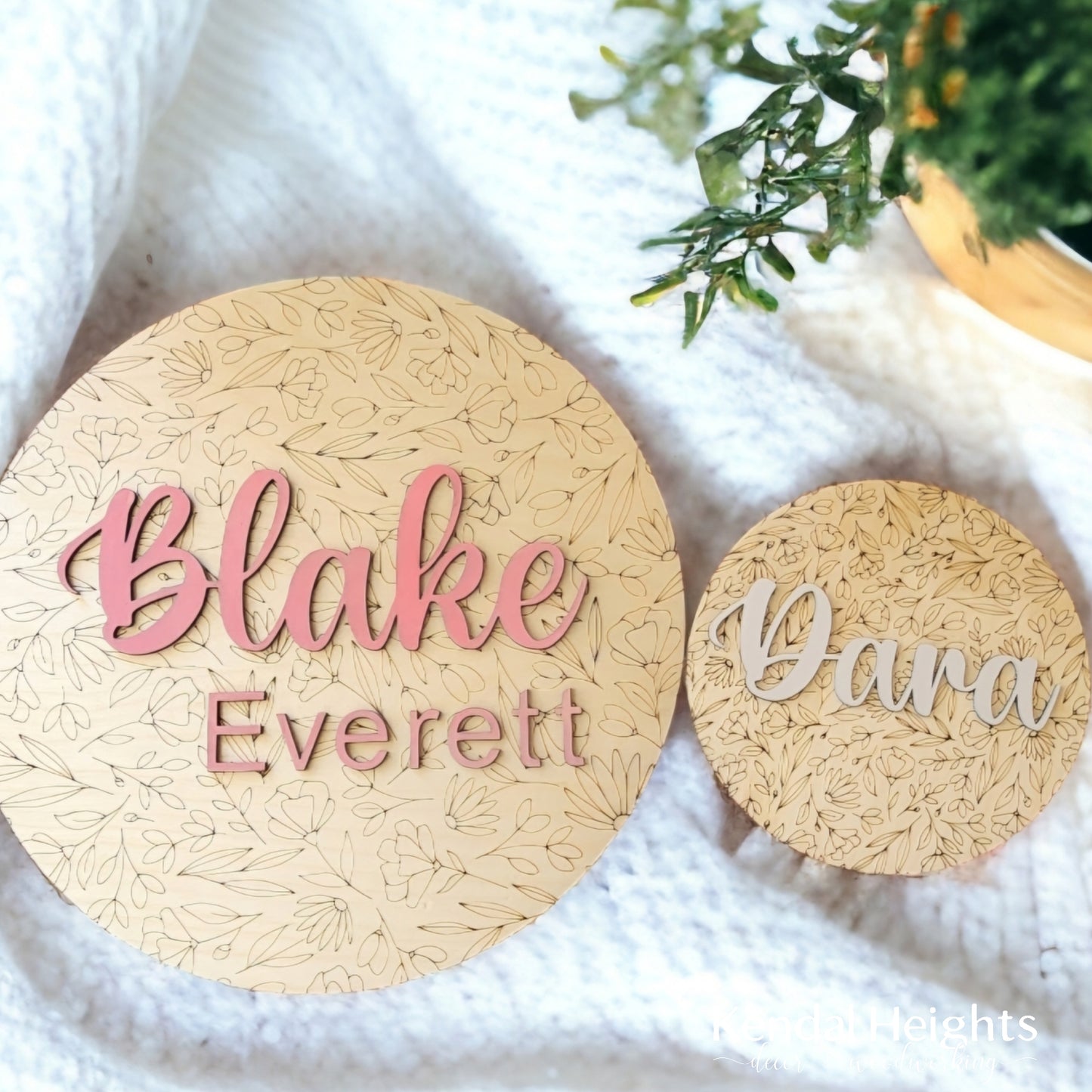 Etched Baby Name Sign