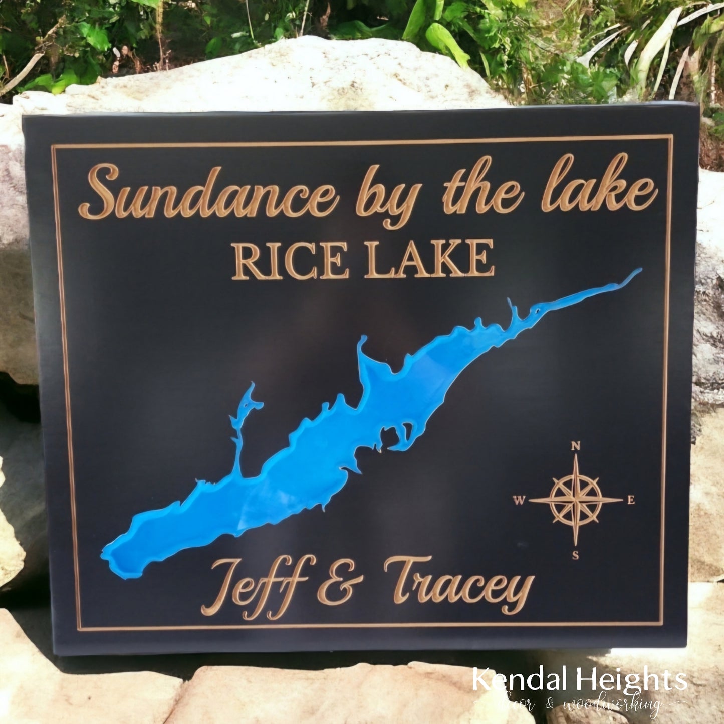 Engraved Lake Sign