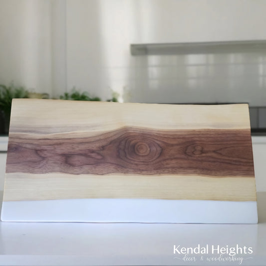 Black Walnut - White Epoxy River Board