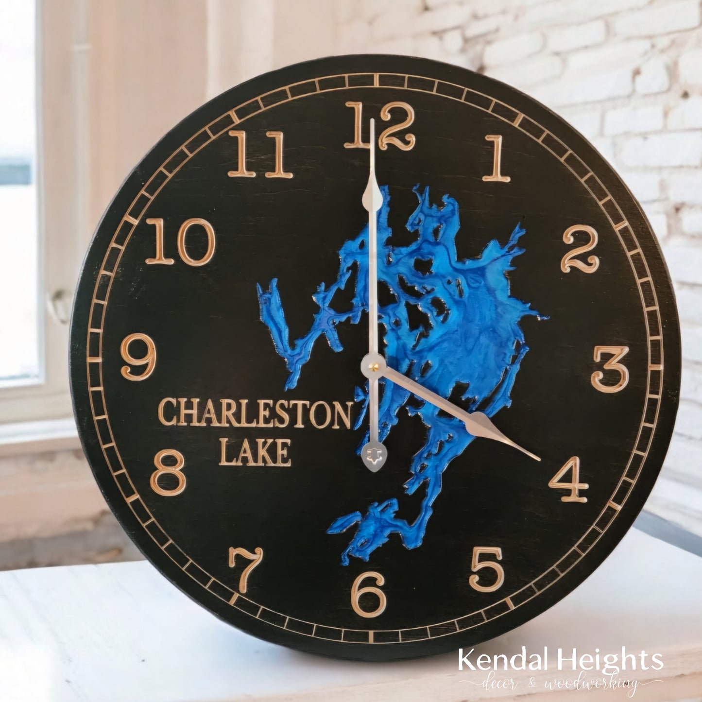 Custom Engraved Lake Clock