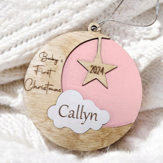 Baby's First Christmas - Stars & Cloud