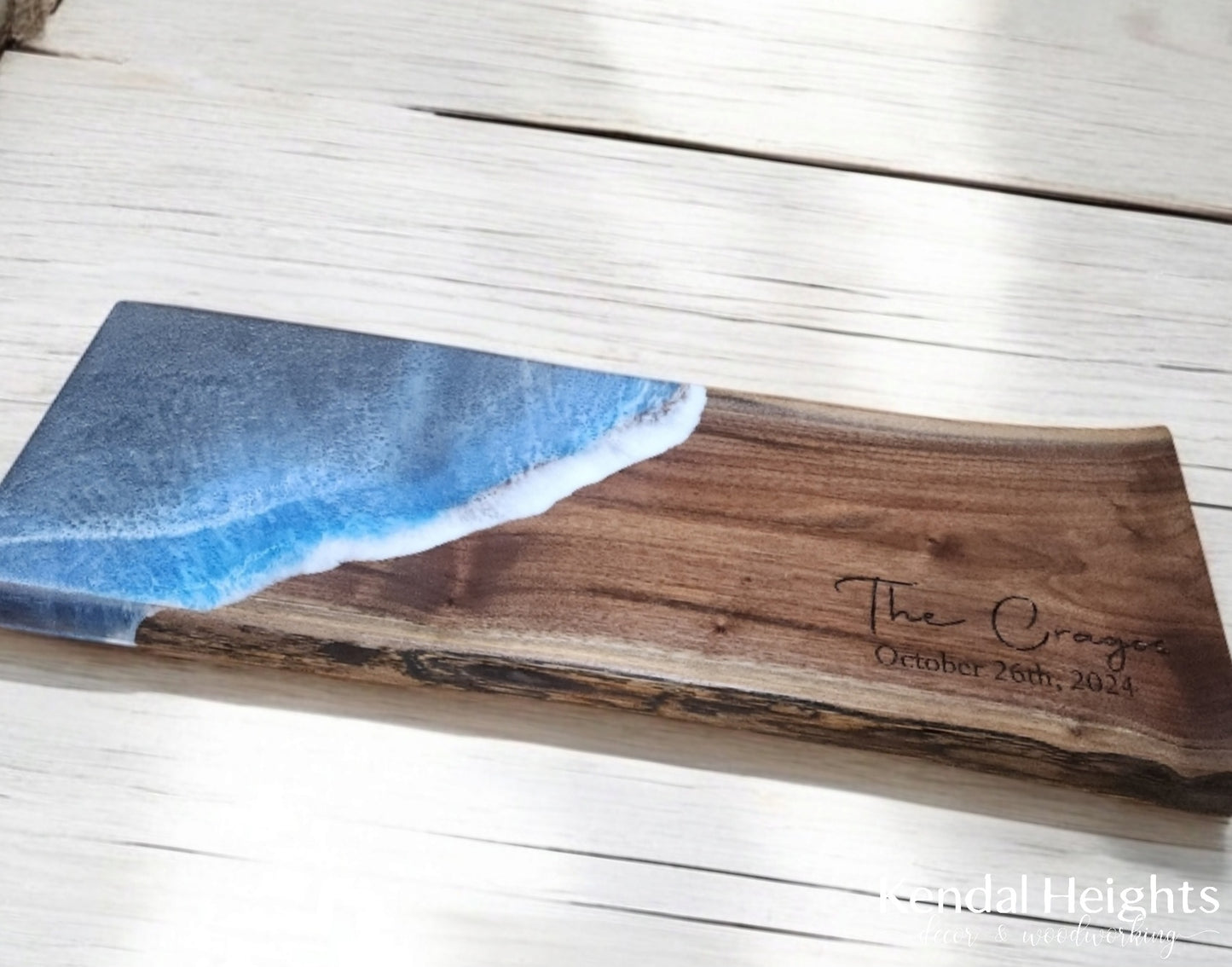 Black Walnut Live Edge Charcuterie Board (Epoxy)