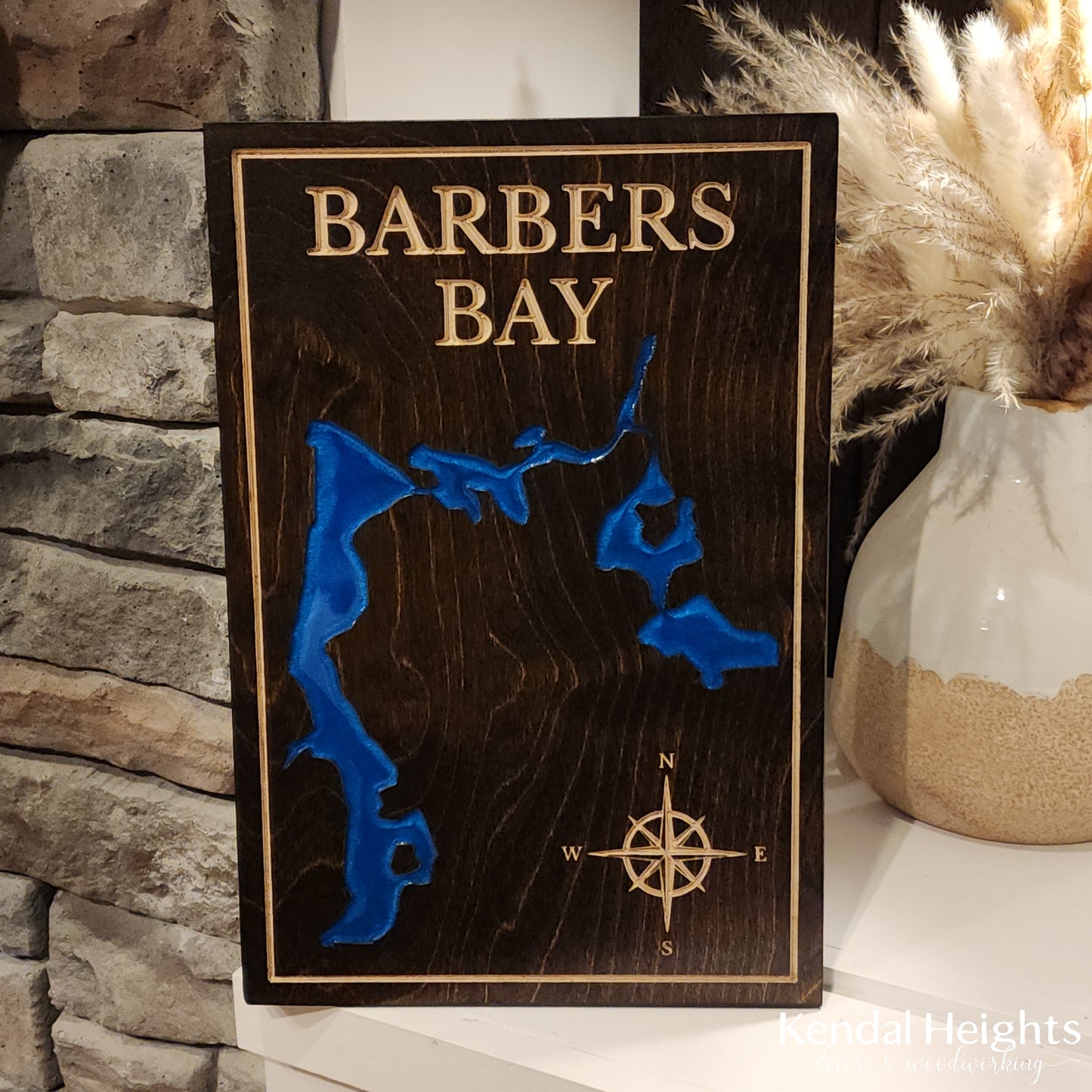 Engraved Lake Sign