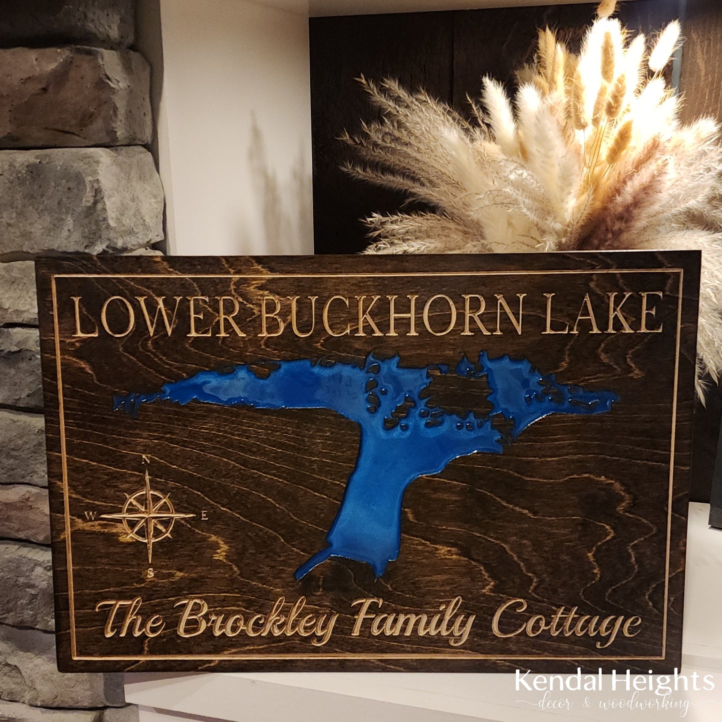Engraved Lake Sign
