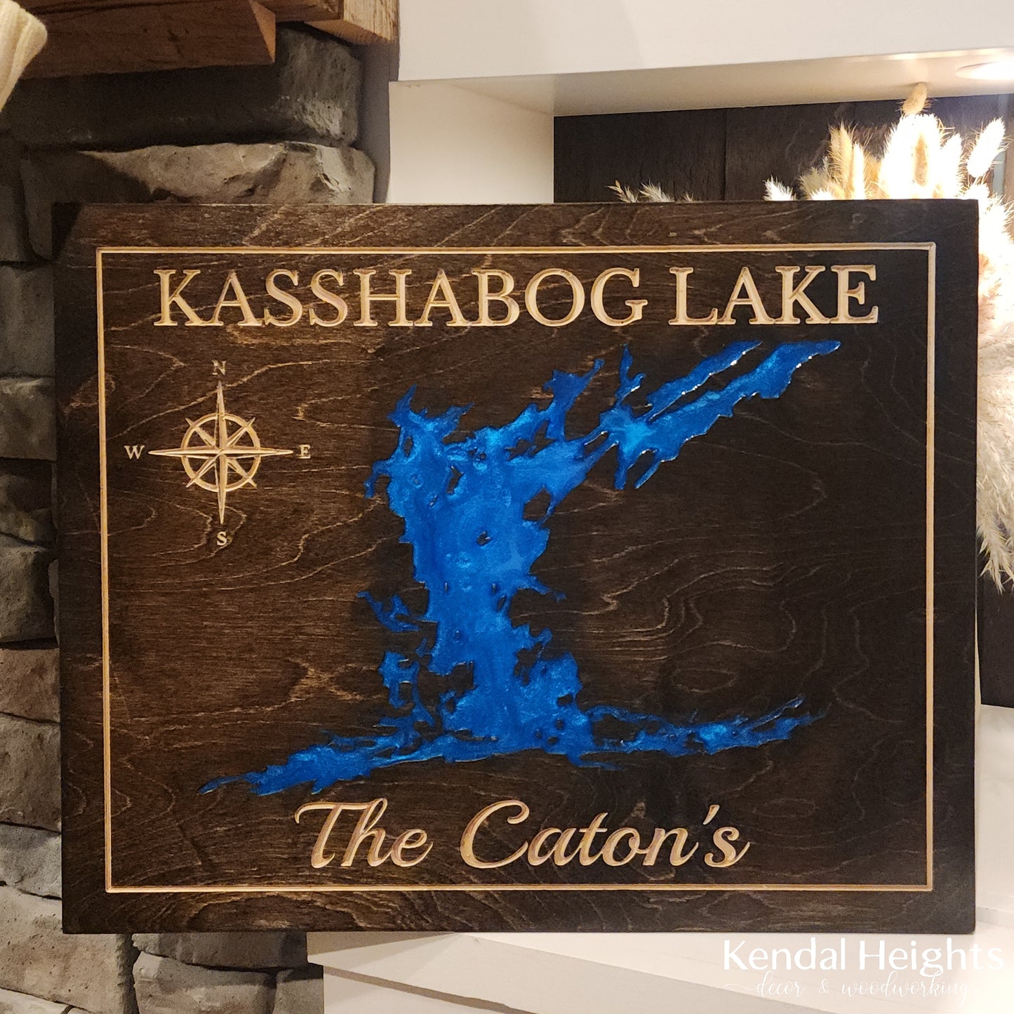 Engraved Lake Sign