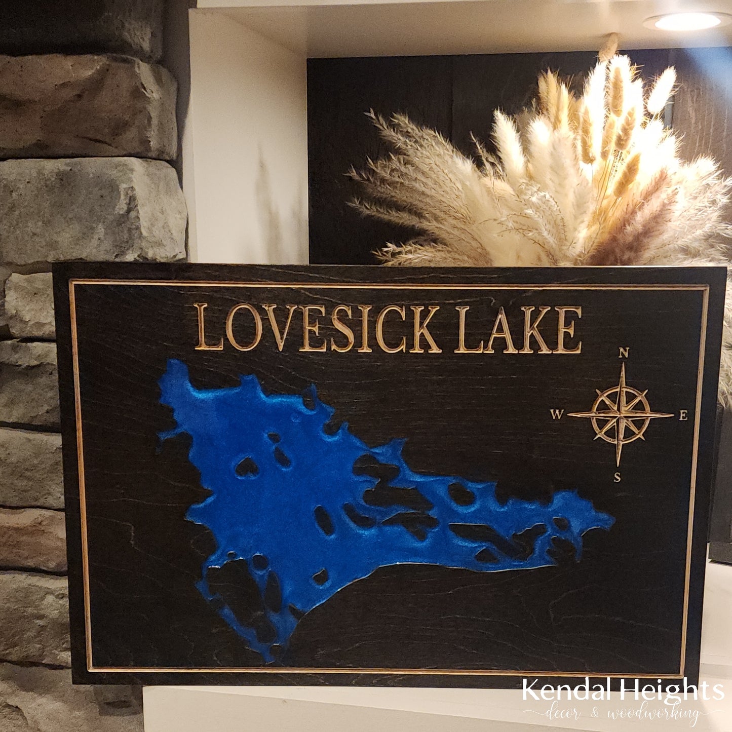 Engraved Lake Sign