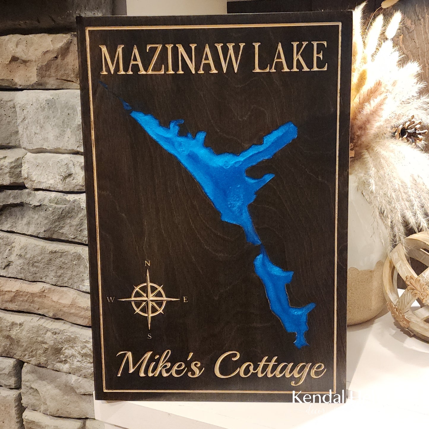 Engraved Lake Sign