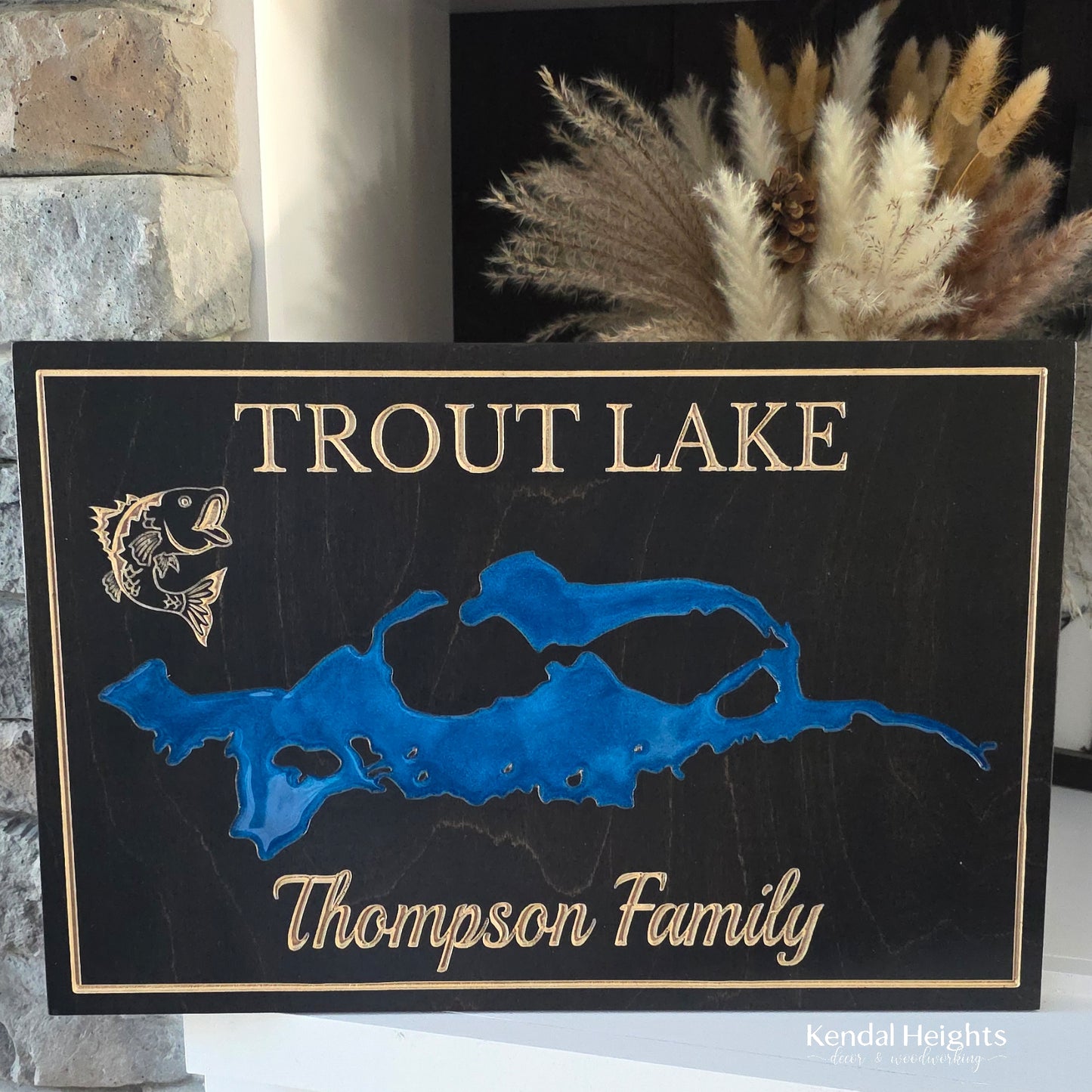 Engraved Lake Sign