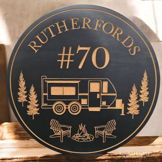 Custom Engraved Campsite / Trailer