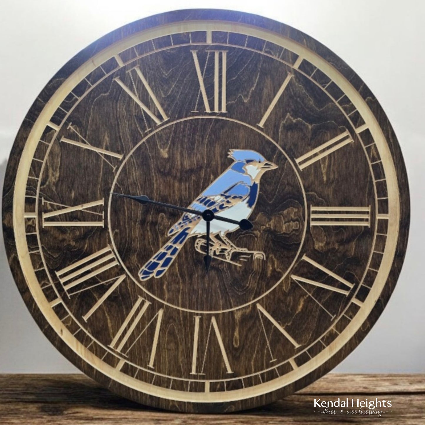 Custom Engraved Cardinal / Blue Jay Clock