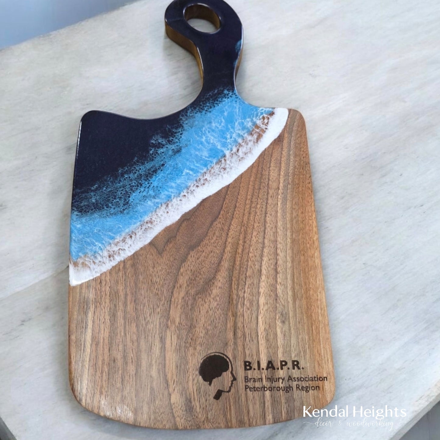 Epoxy Black Walnut Charcuterie Board with Handle