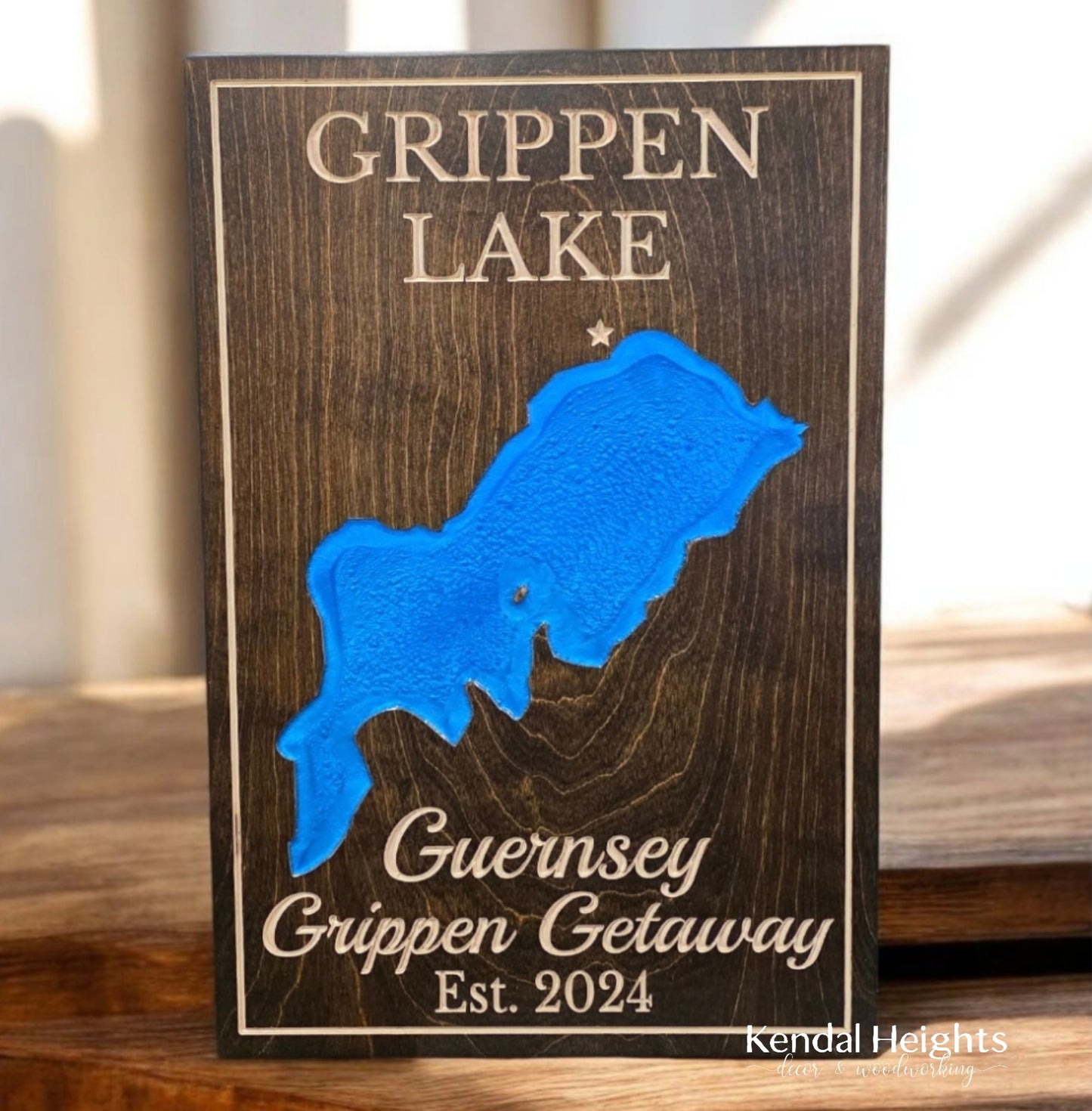 Engraved Lake Sign