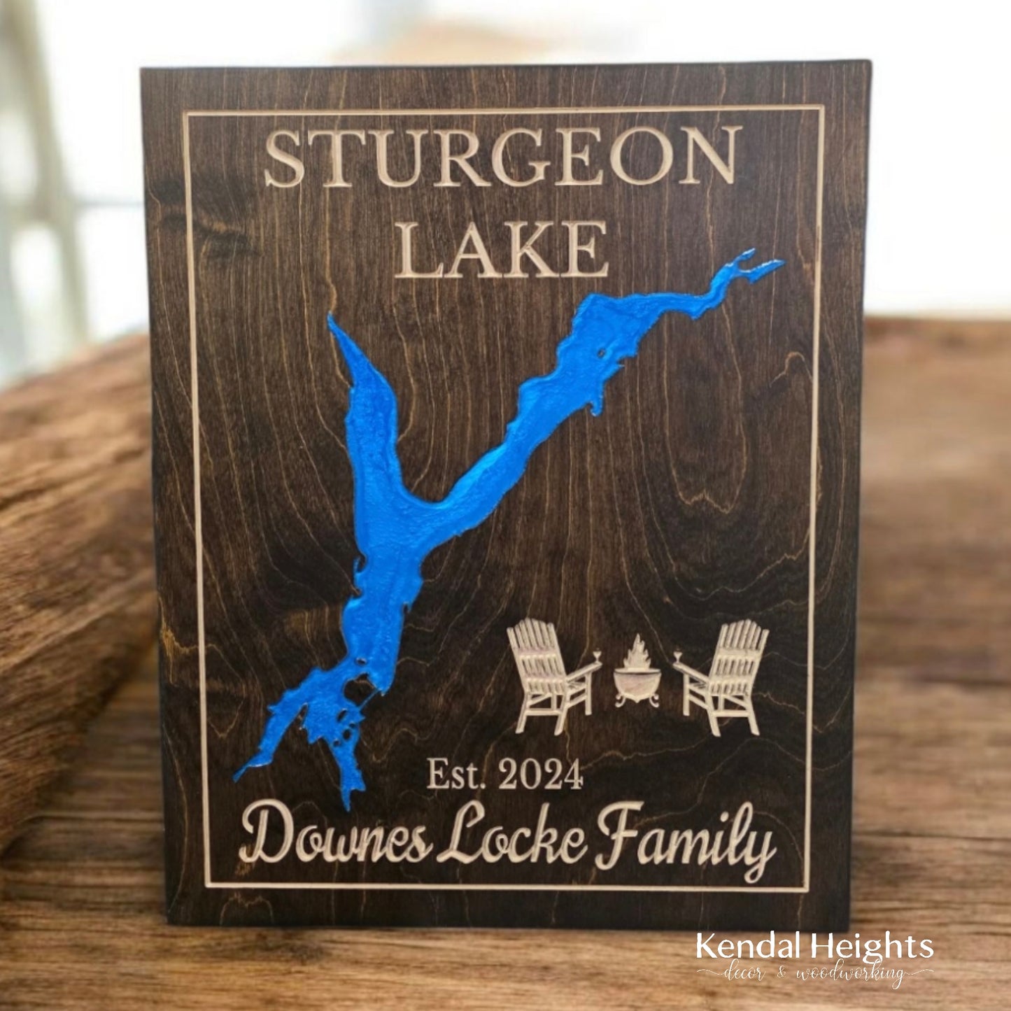 Engraved Lake Sign