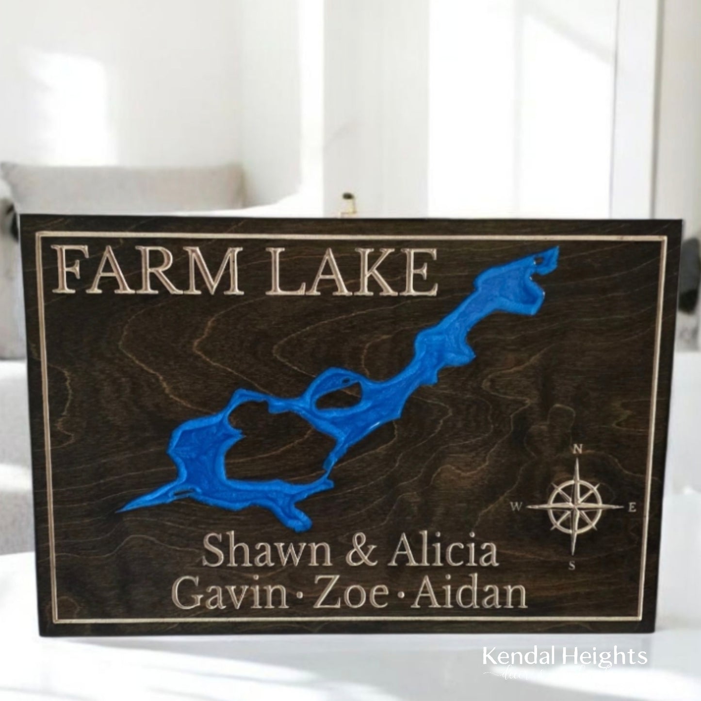 Engraved Lake Sign