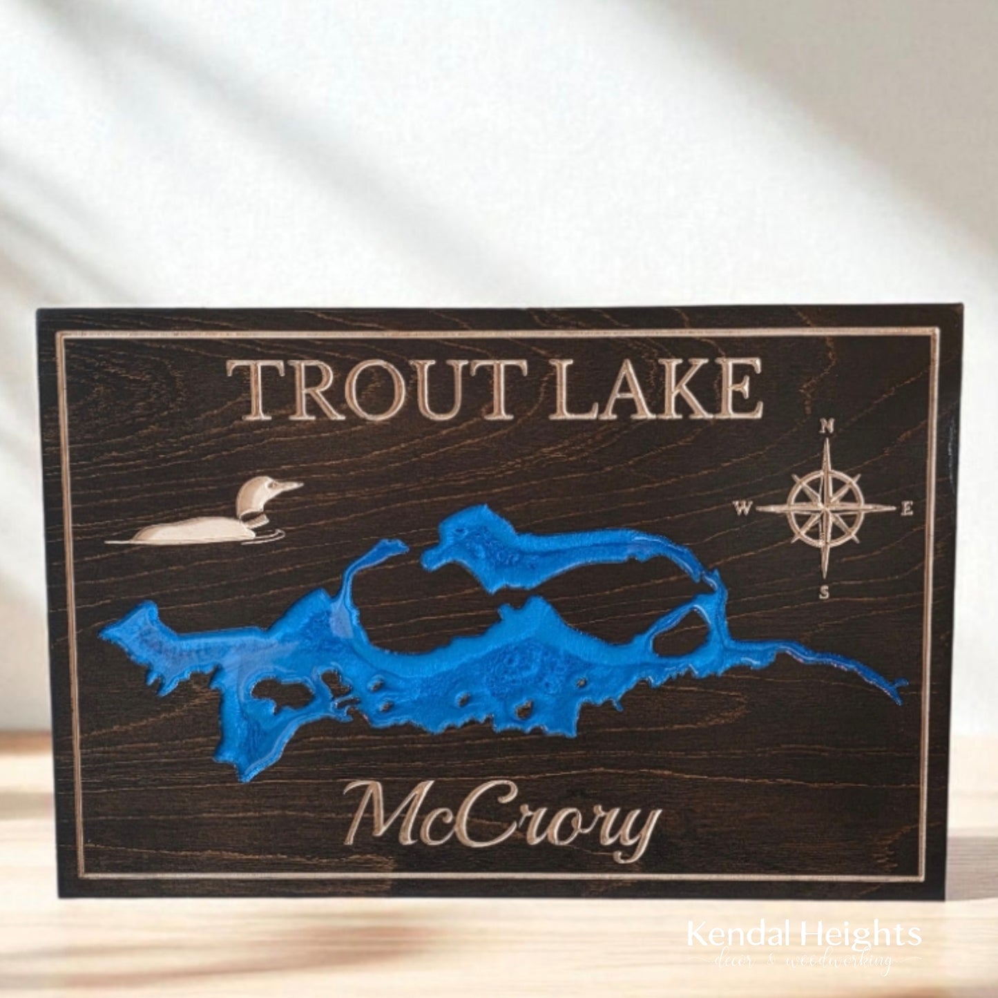 Engraved Lake Sign