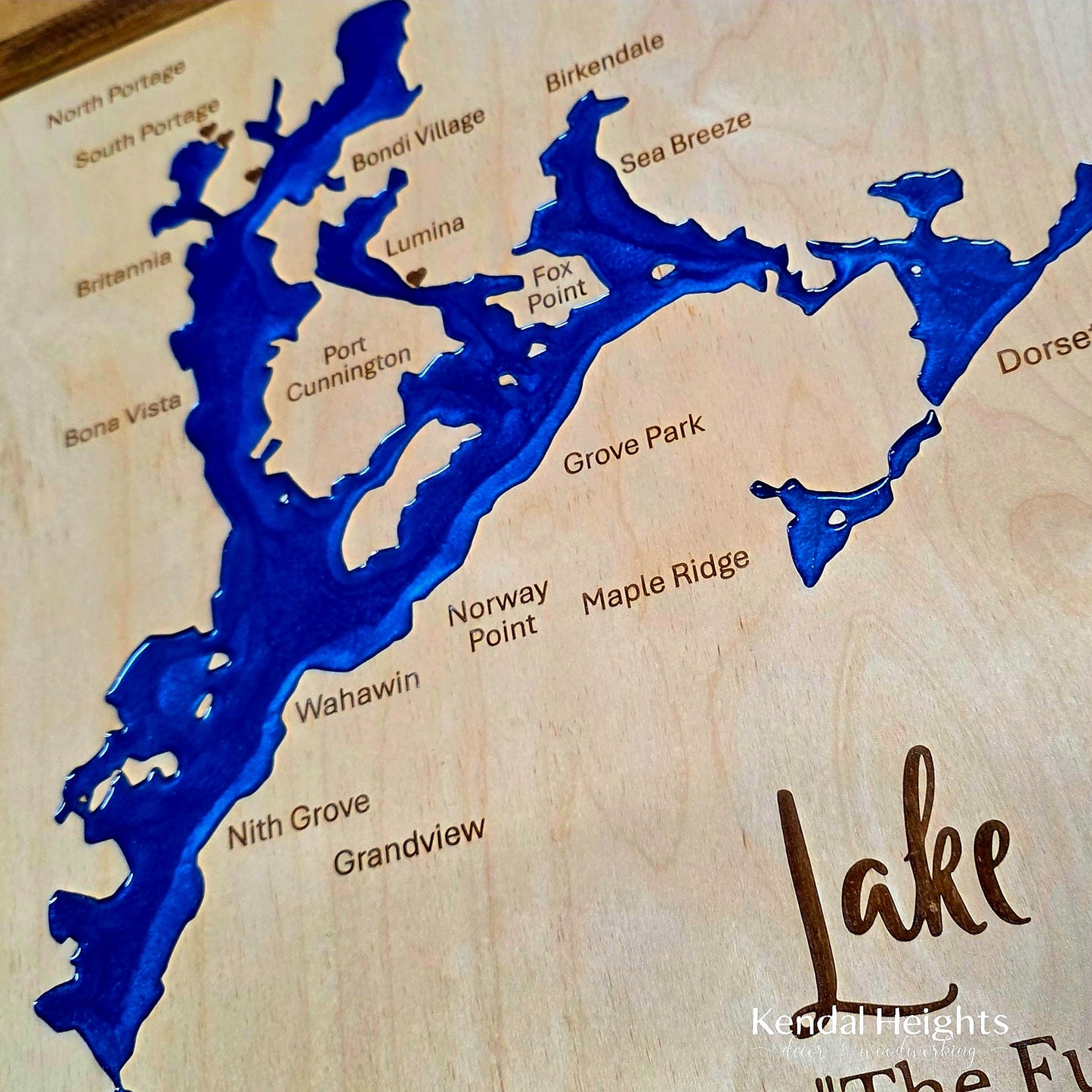 Laser Etched Lake Sign