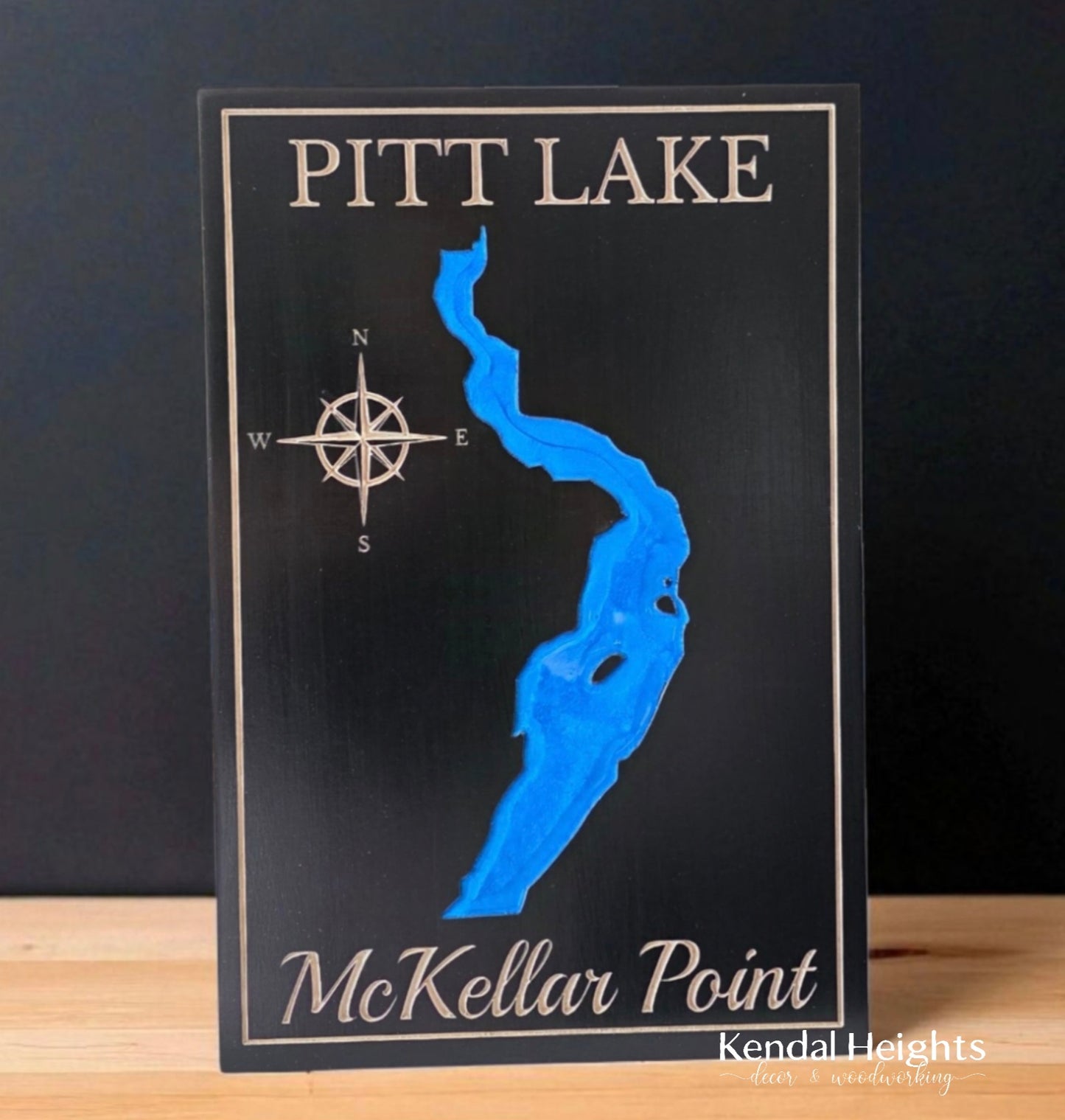 Engraved Lake Sign