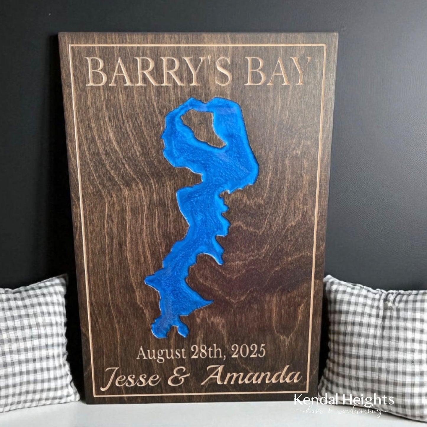 Engraved Lake Sign