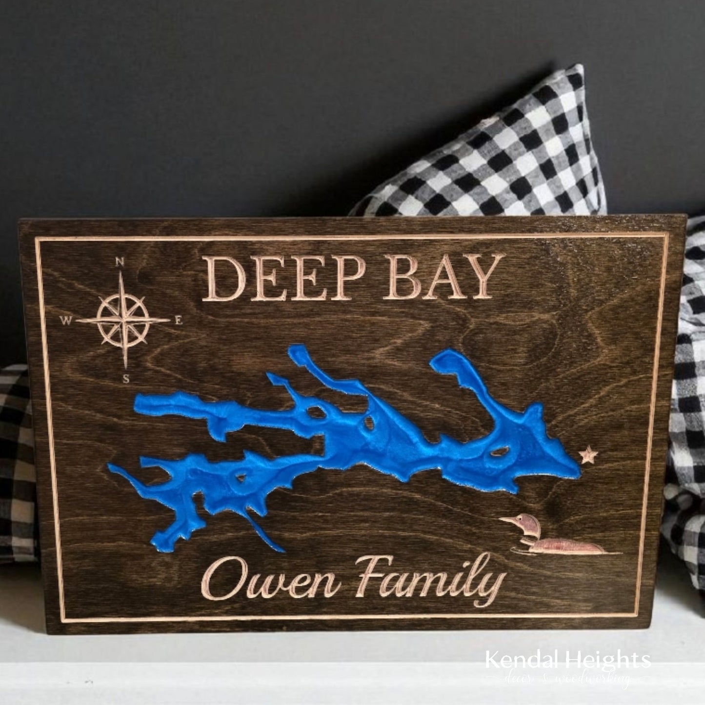 Engraved Lake Sign