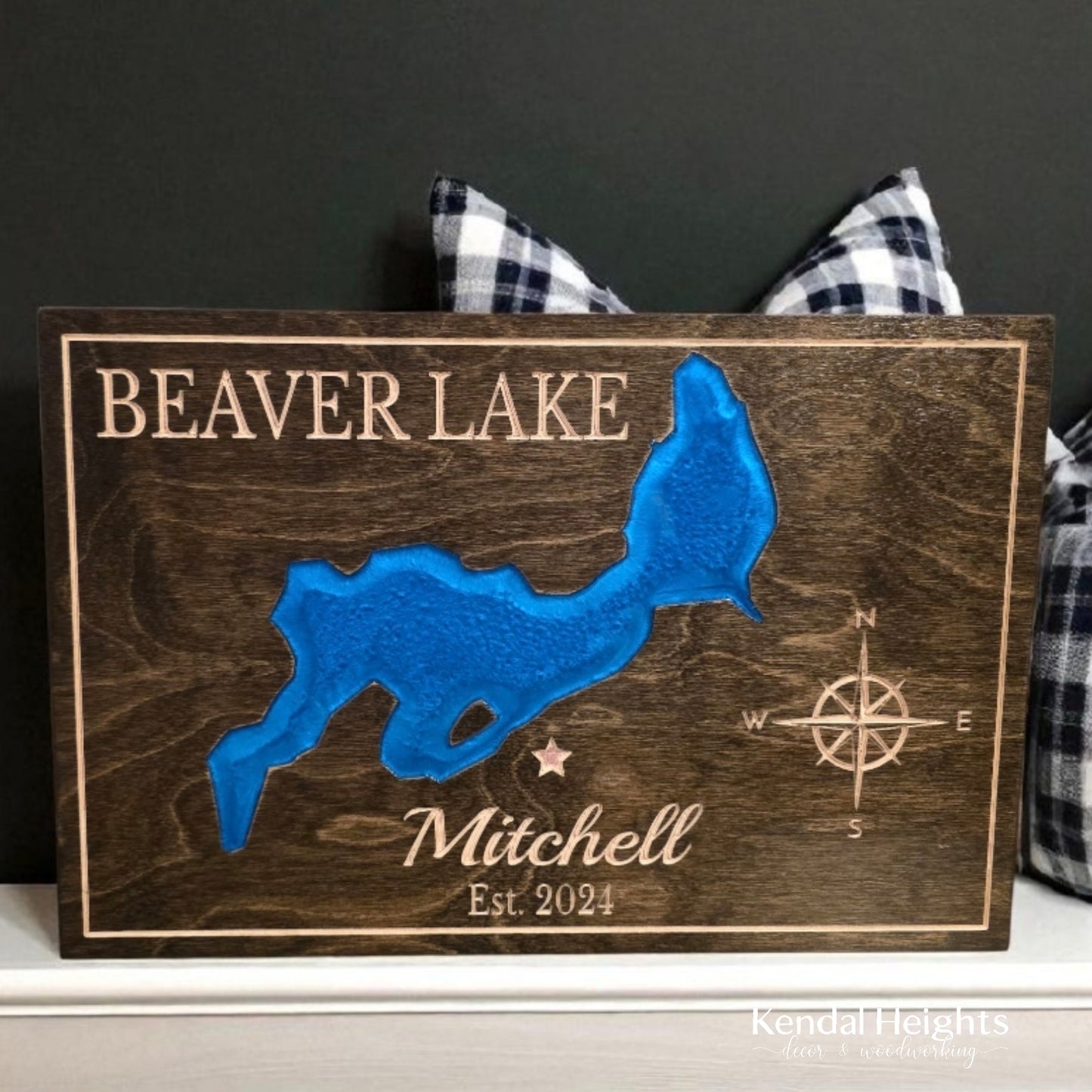 Engraved Lake Sign