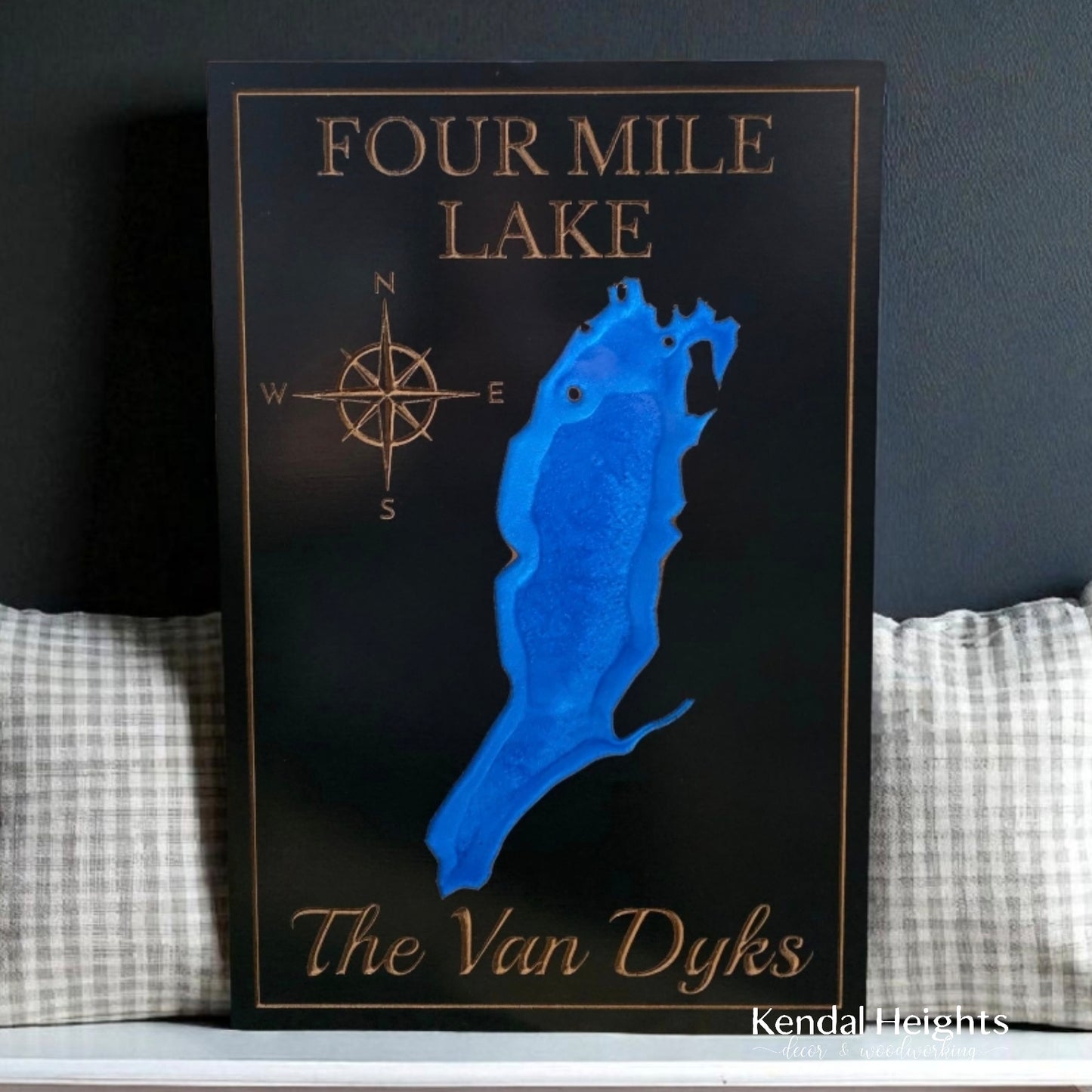Engraved Lake Sign