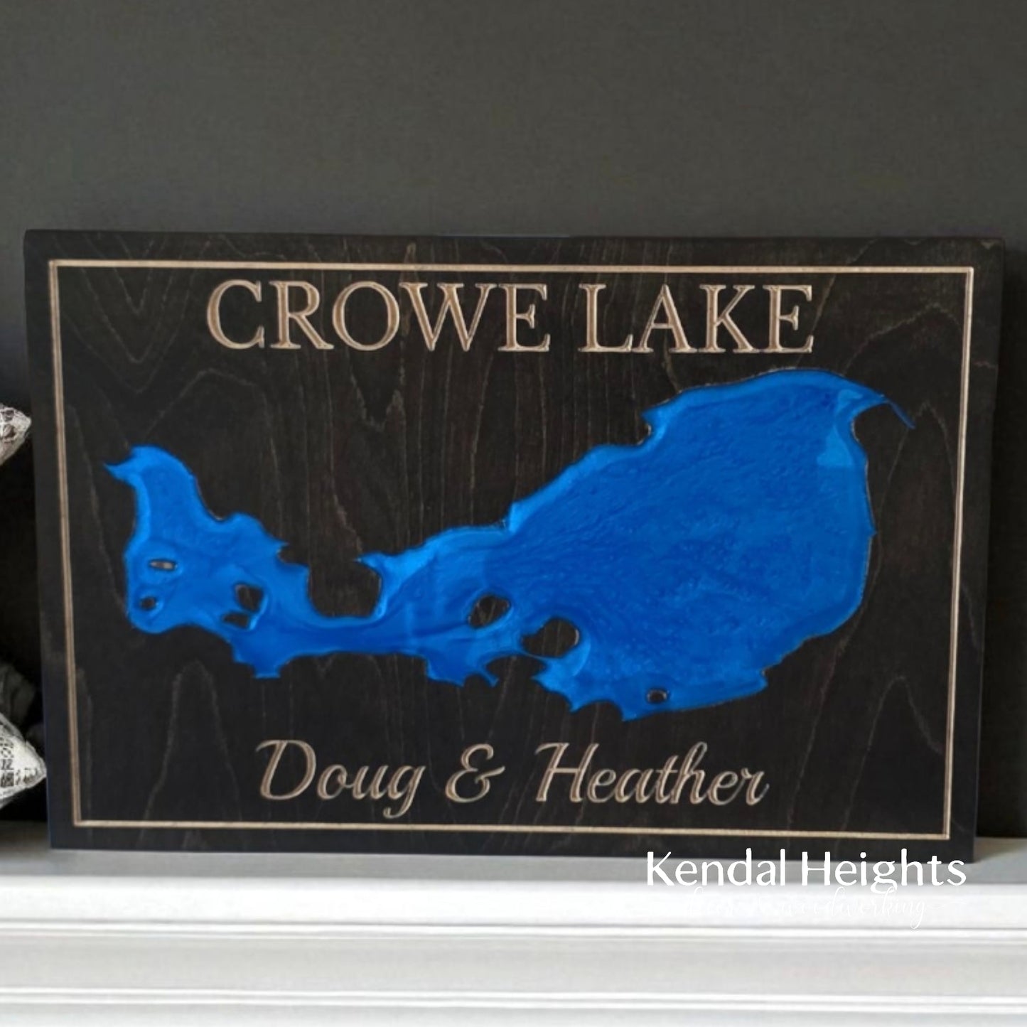 Engraved Lake Sign