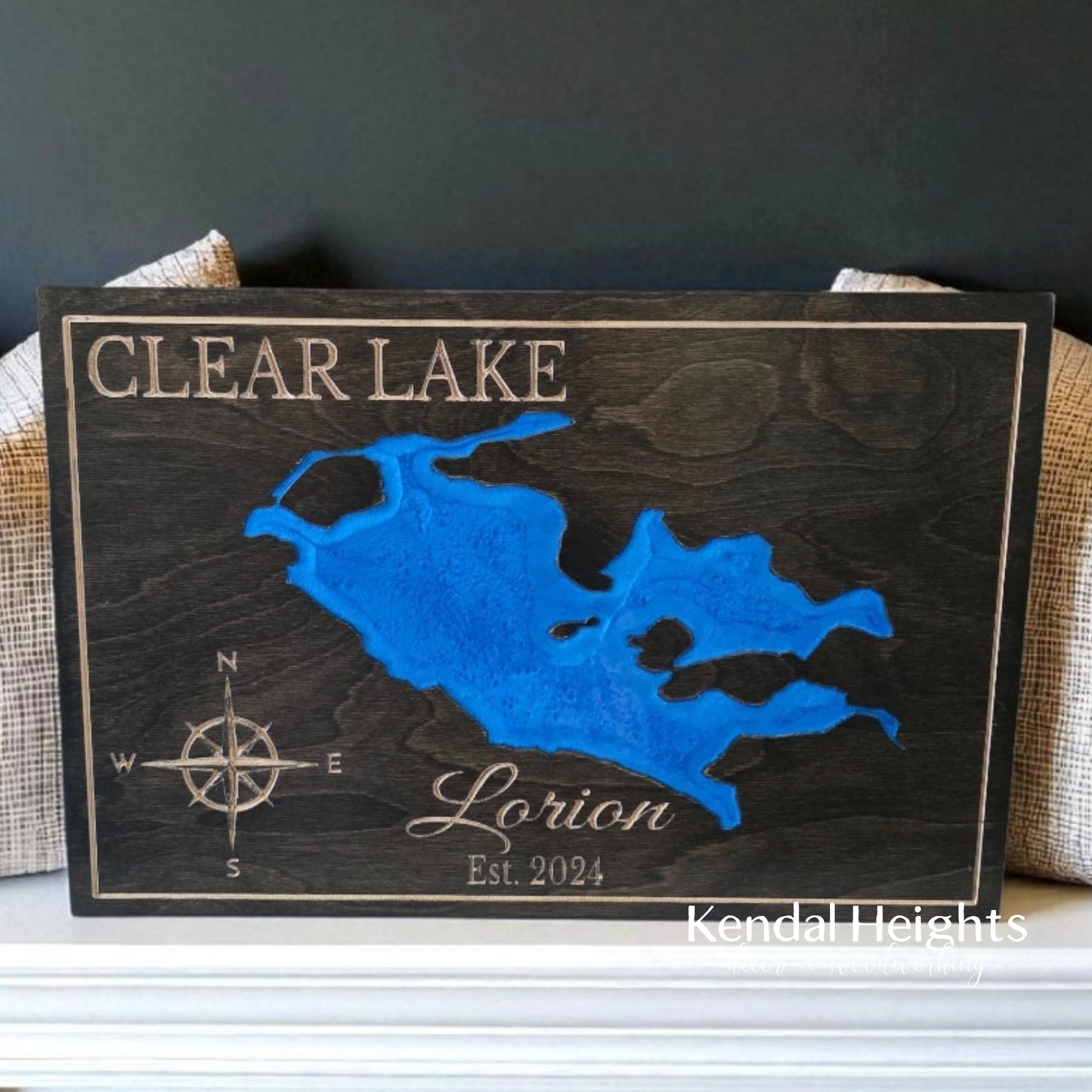 Engraved Lake Sign