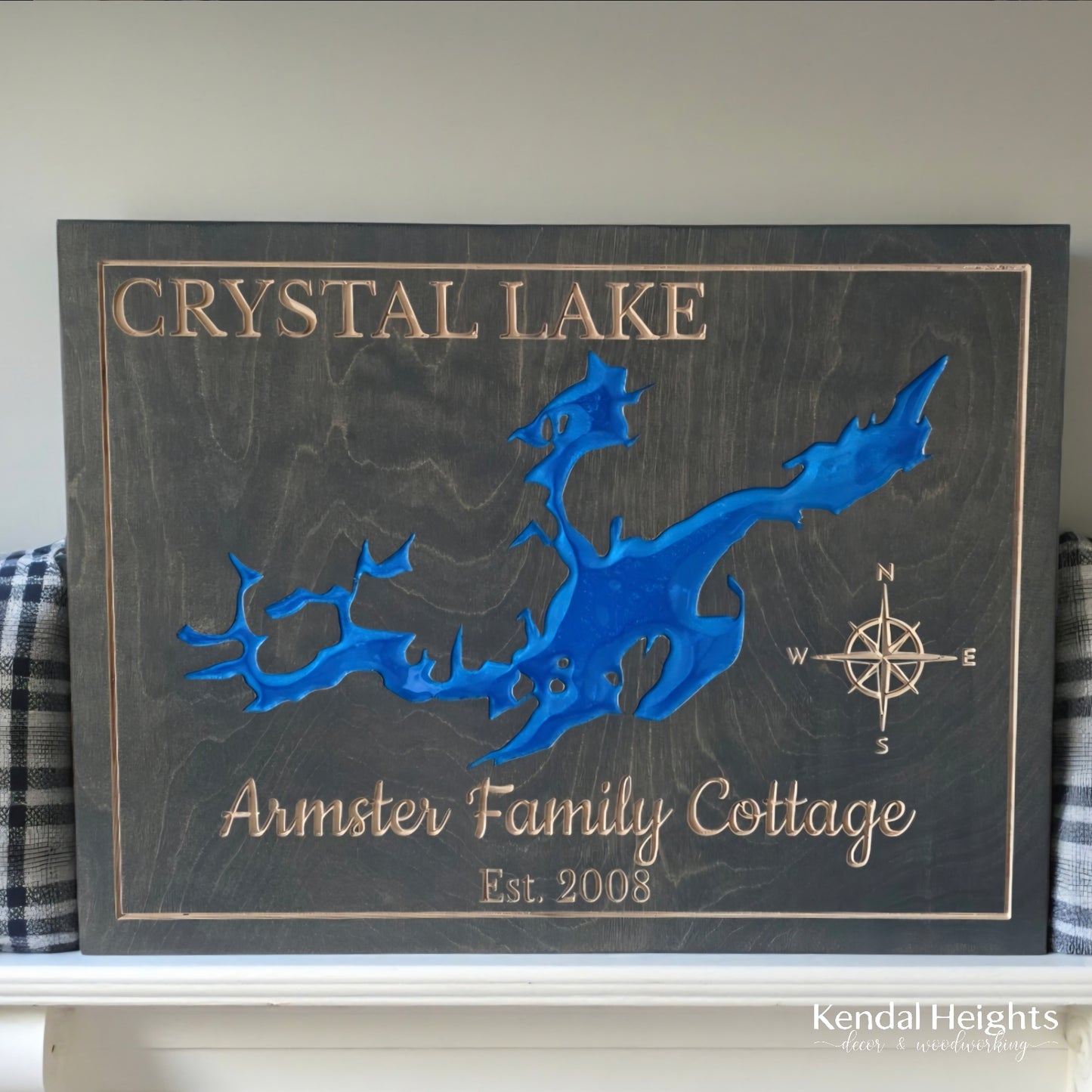 Engraved Lake Sign