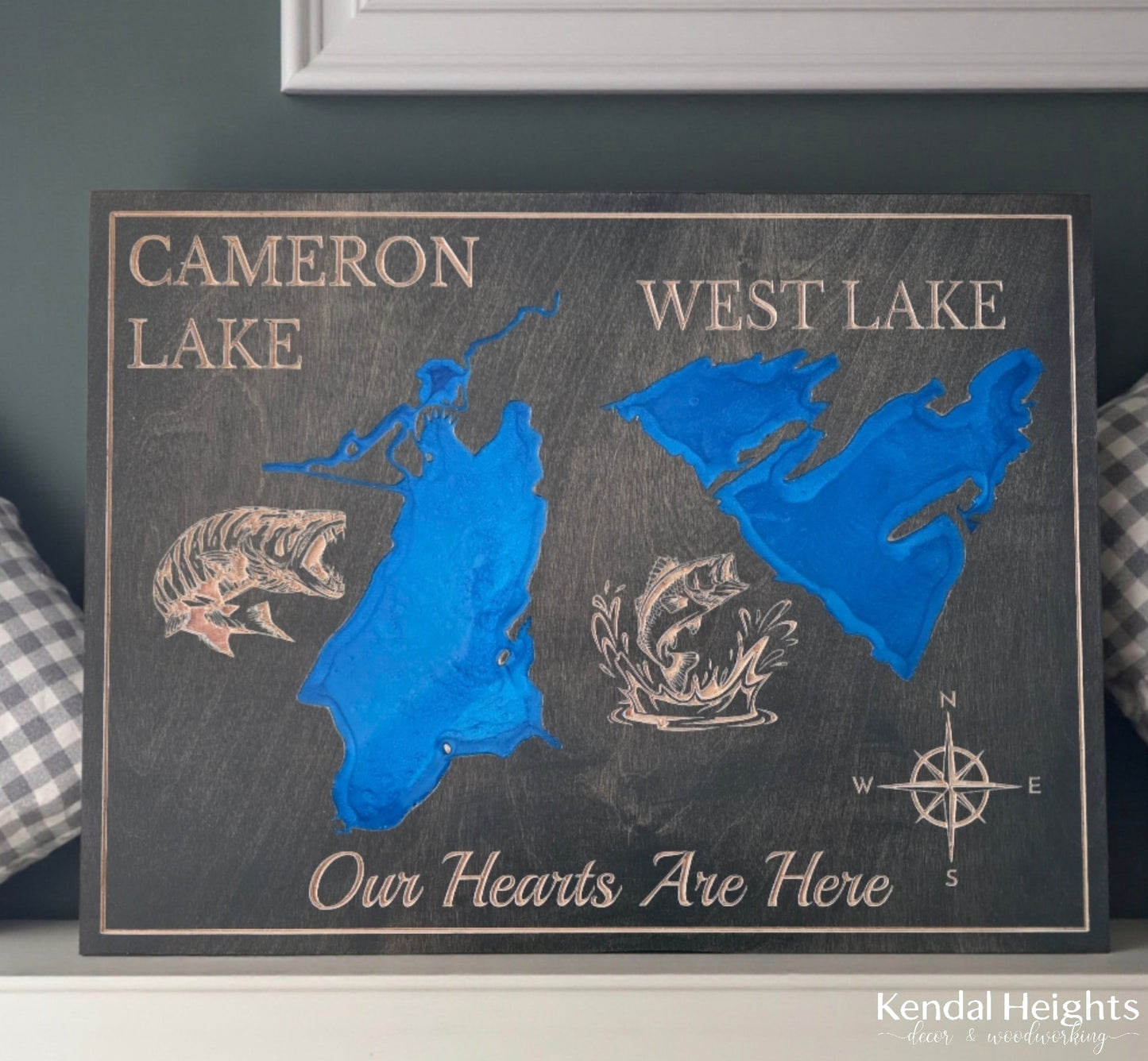 Engraved Lake Sign