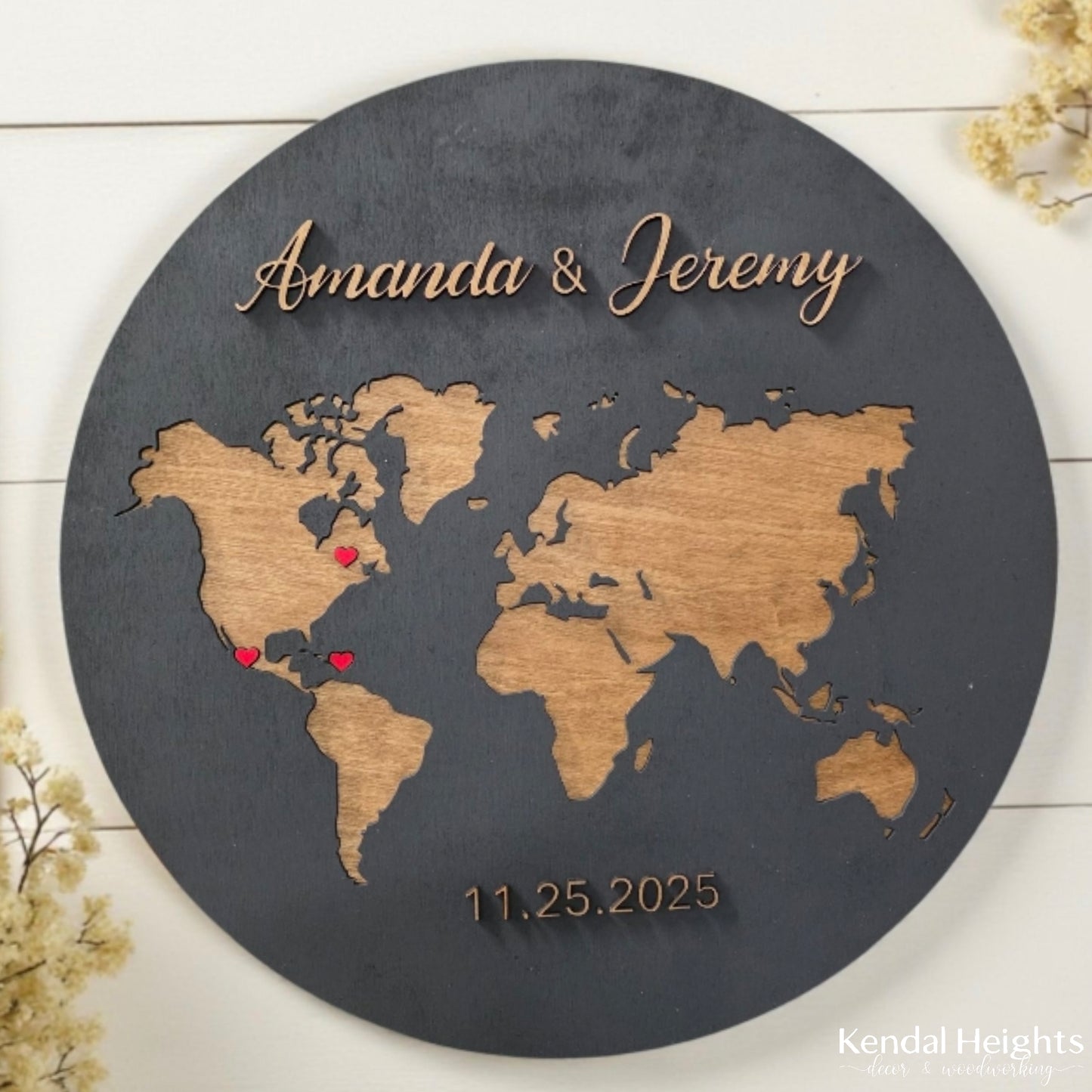 Travel Map Wedding Signing Board