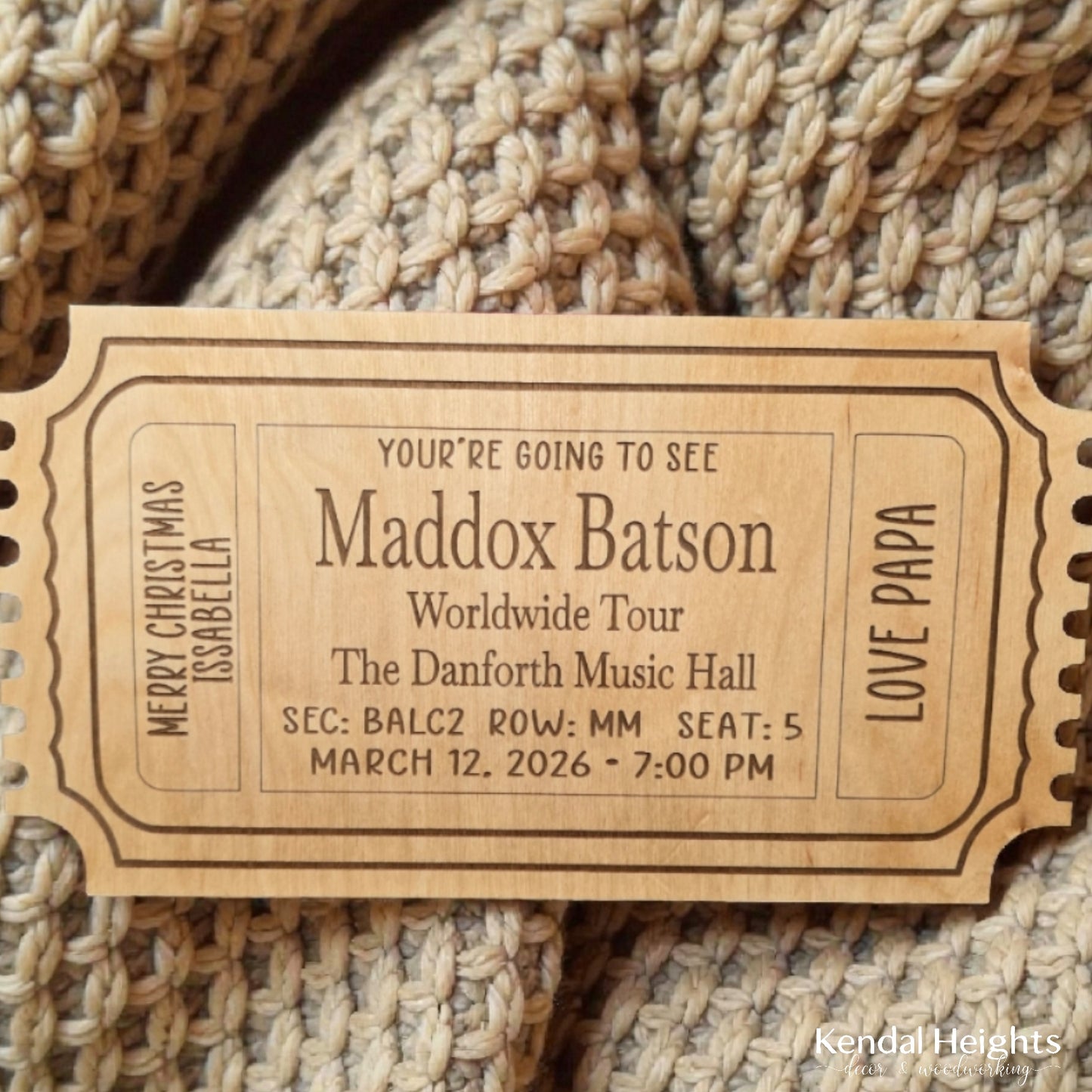 Personalized Wooden Ticket
