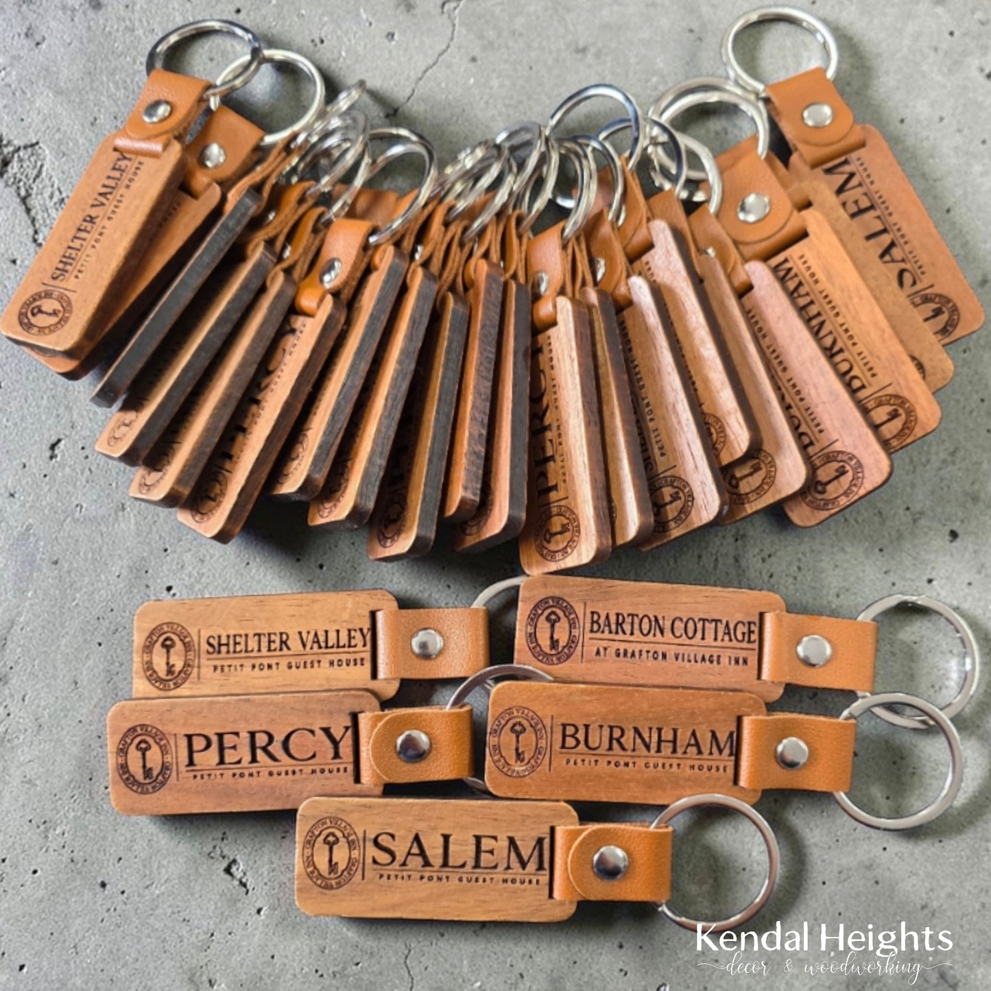 Walnut Lasered Etched Keychains