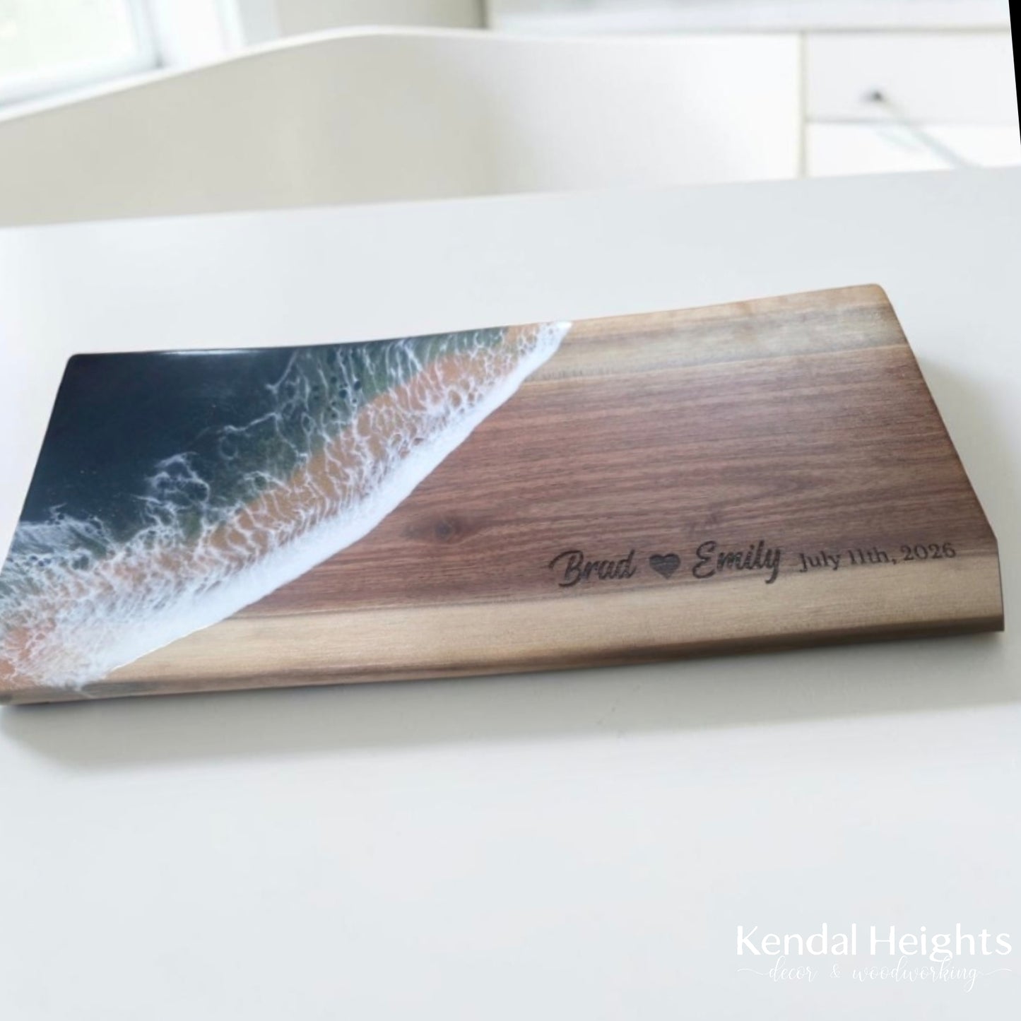 Epoxy Black Walnut Live Edge Charcuterie Board