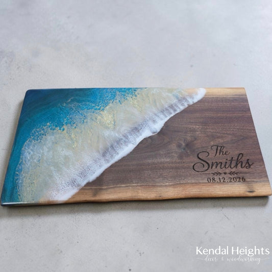 Epoxy Black Walnut Live Edge Charcuterie Board