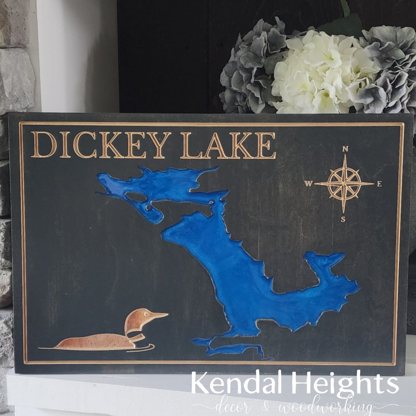 Engraved Lake Sign