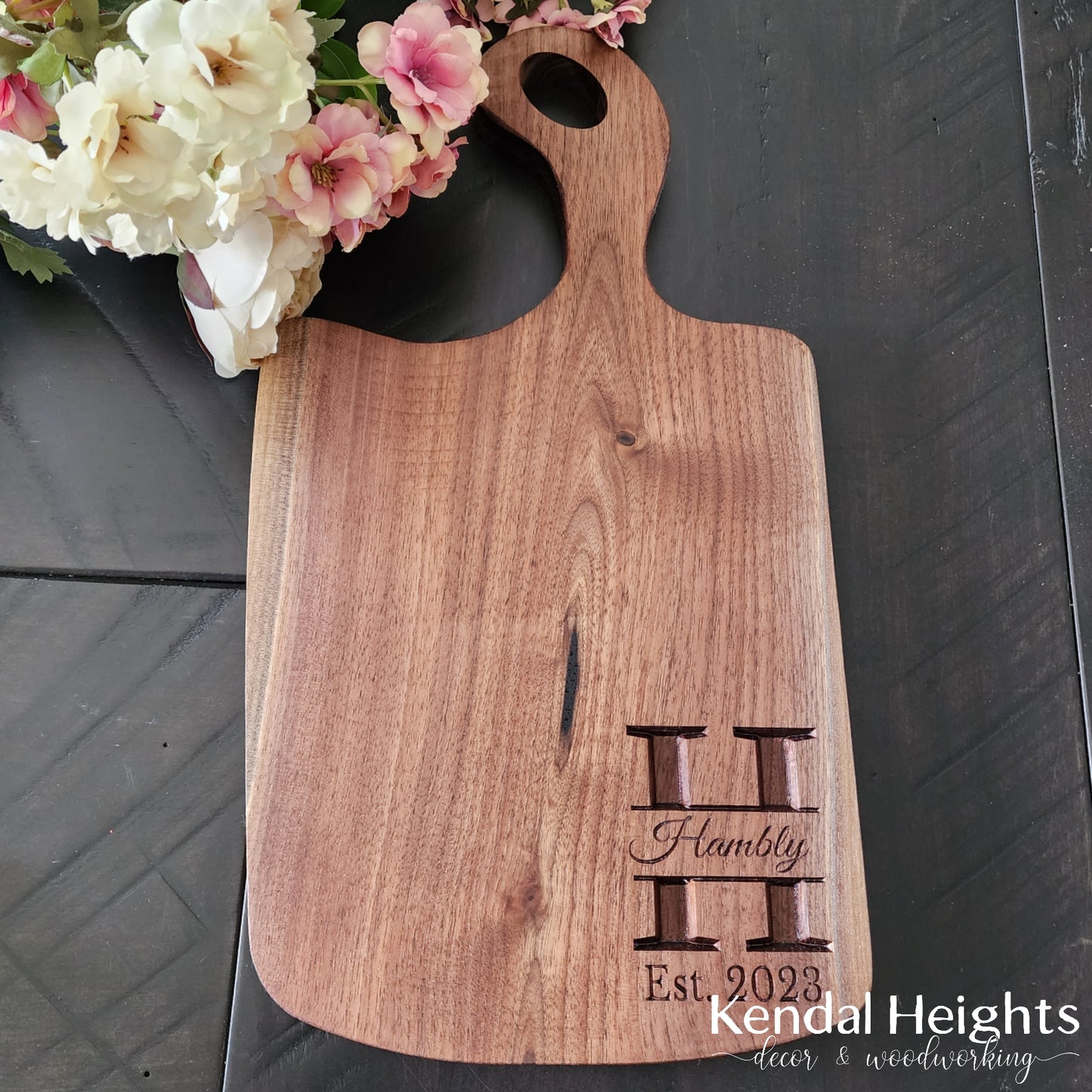 Black Walnut Charcuterie Board with Handle