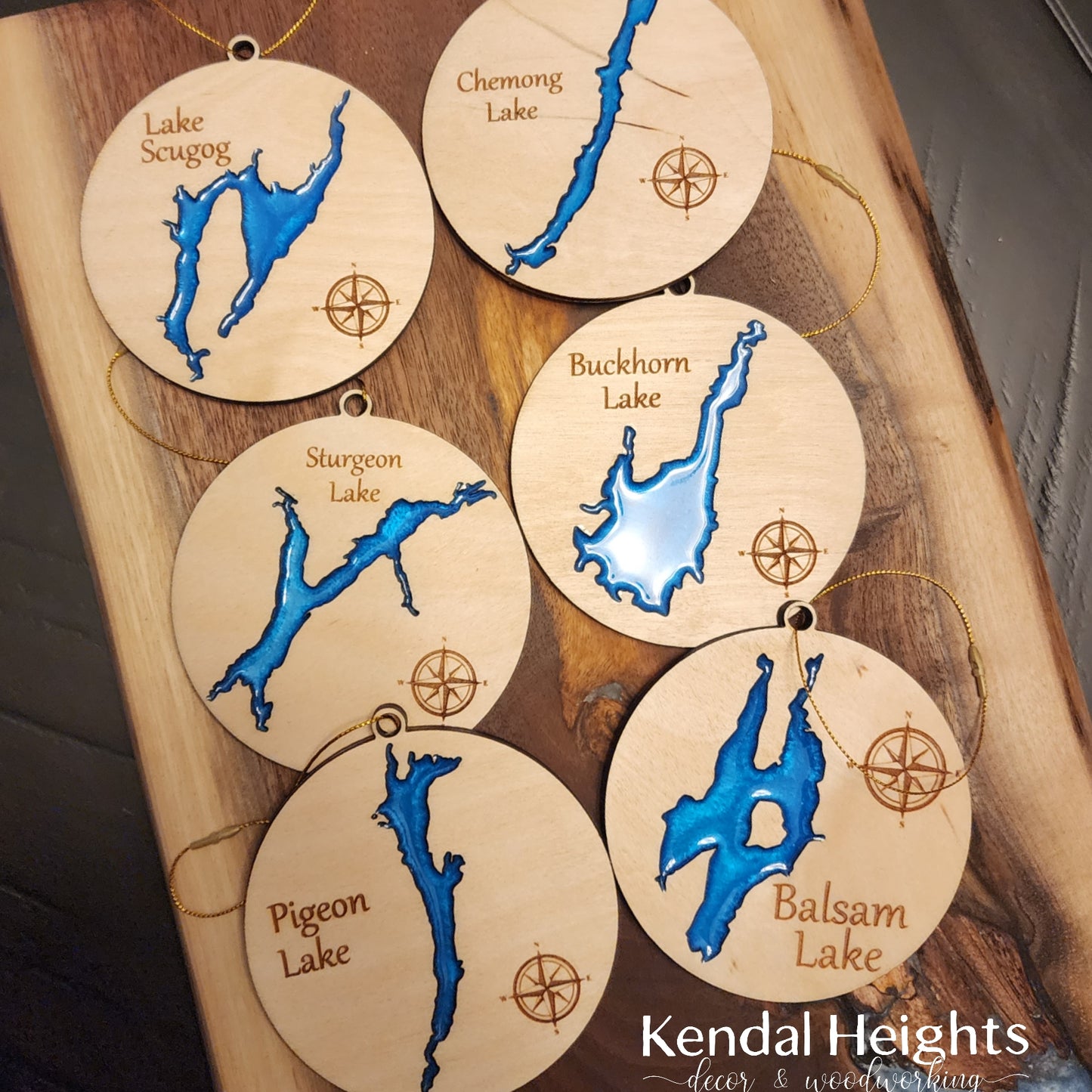 Custom Epoxy Lake Ornaments