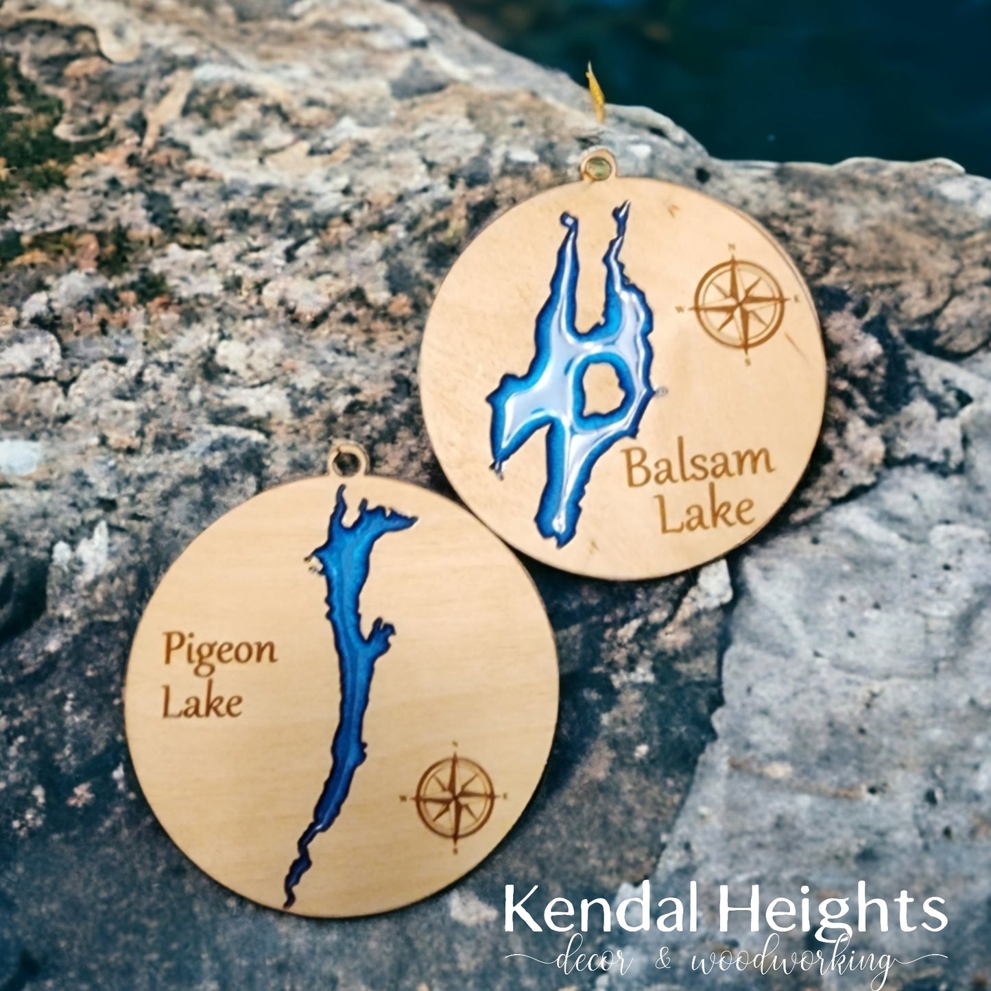 Custom Epoxy Lake Ornaments