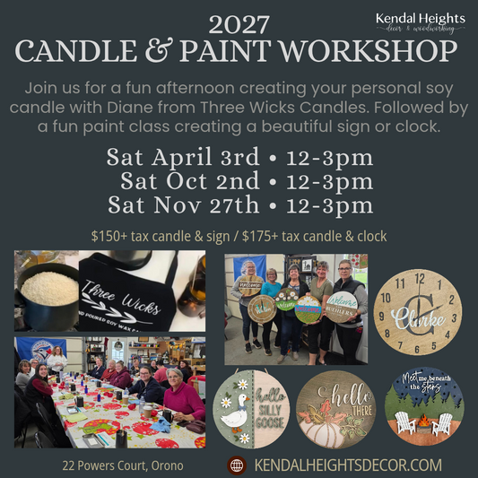 Dual Candle & Paint Workshop - Three Wick Candles