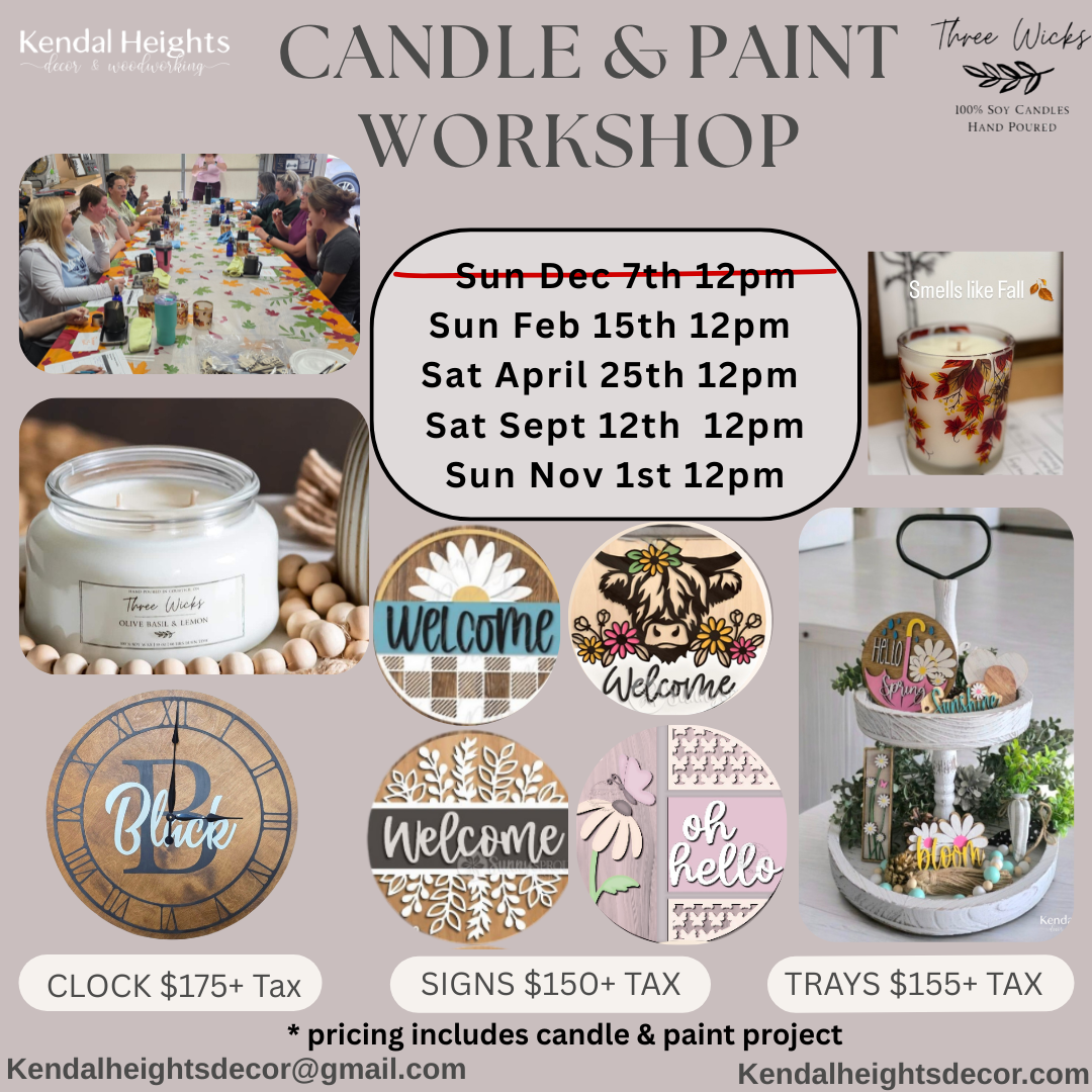 2026 Candle & Paint Workshop with Three Wick Candles